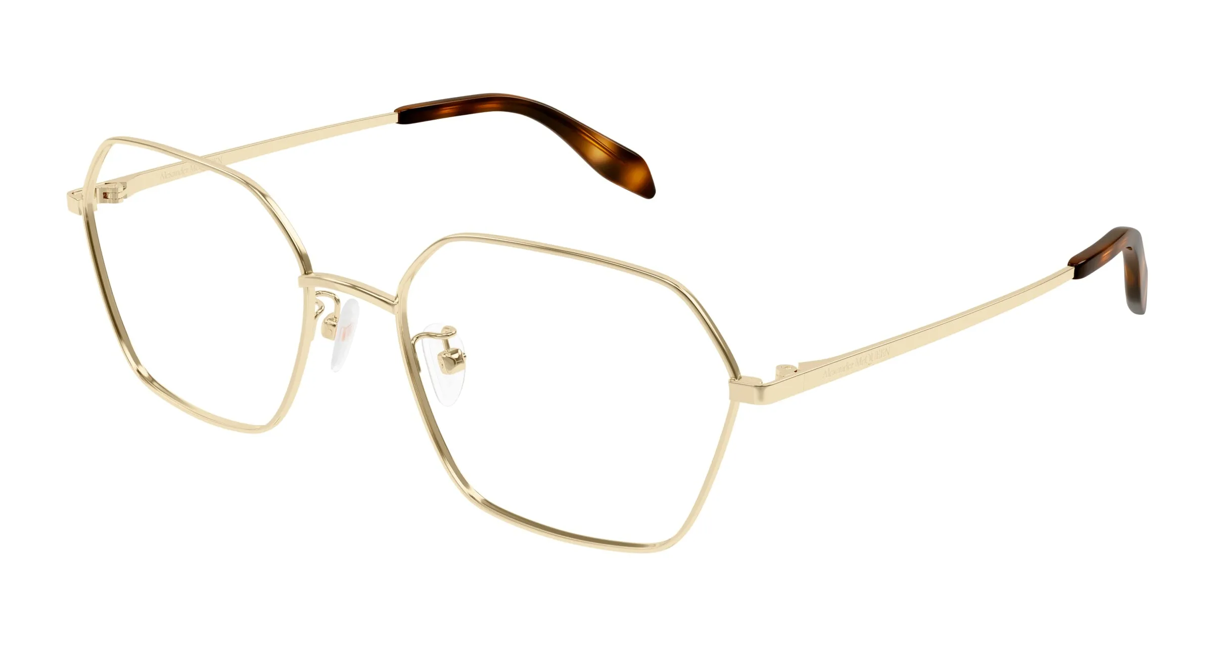 Alexander McQueen AM0437O 002 Montature da vista Metallo Oro Geometrica - immagine 1