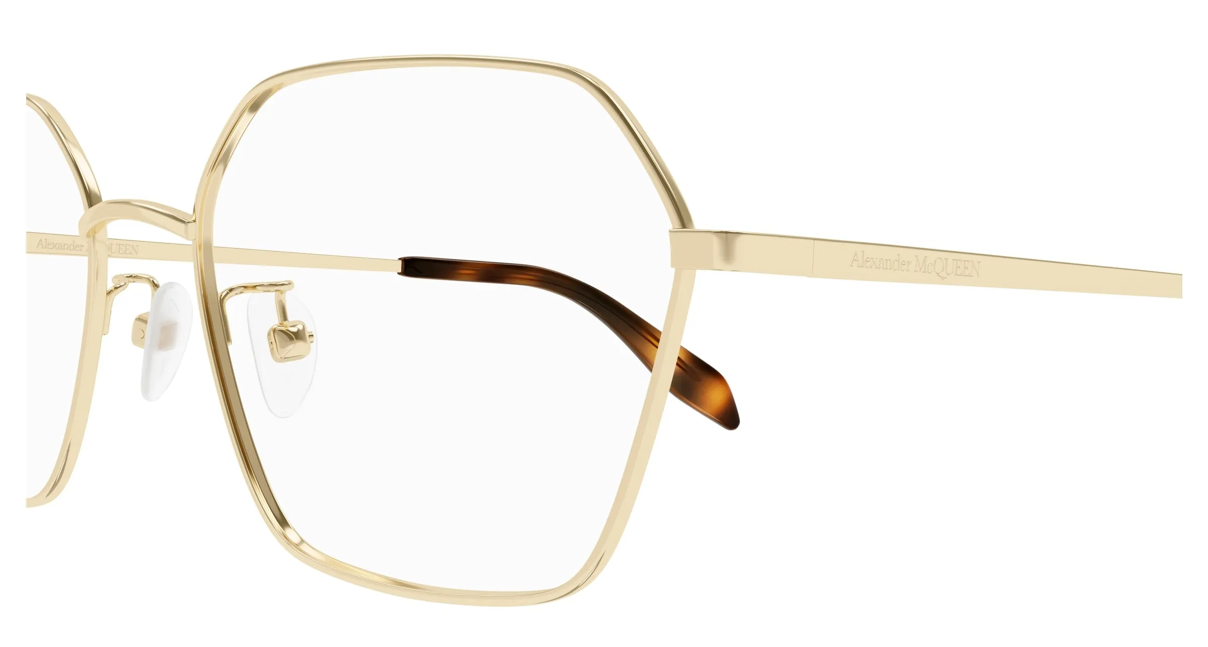 Alexander McQueen AM0437O 002 Montature da vista Metallo Oro Geometrica - immagine 3
