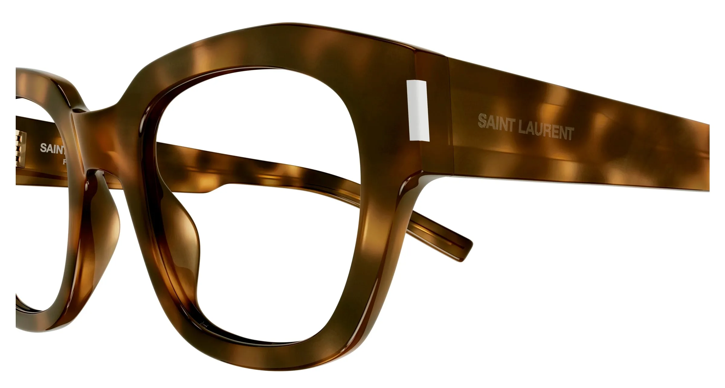 SAINT LAURENT SL 640 003 Montature da vista Acetato Havana Trasparente Squadrata ["Antiriflesso"] - immagine 3