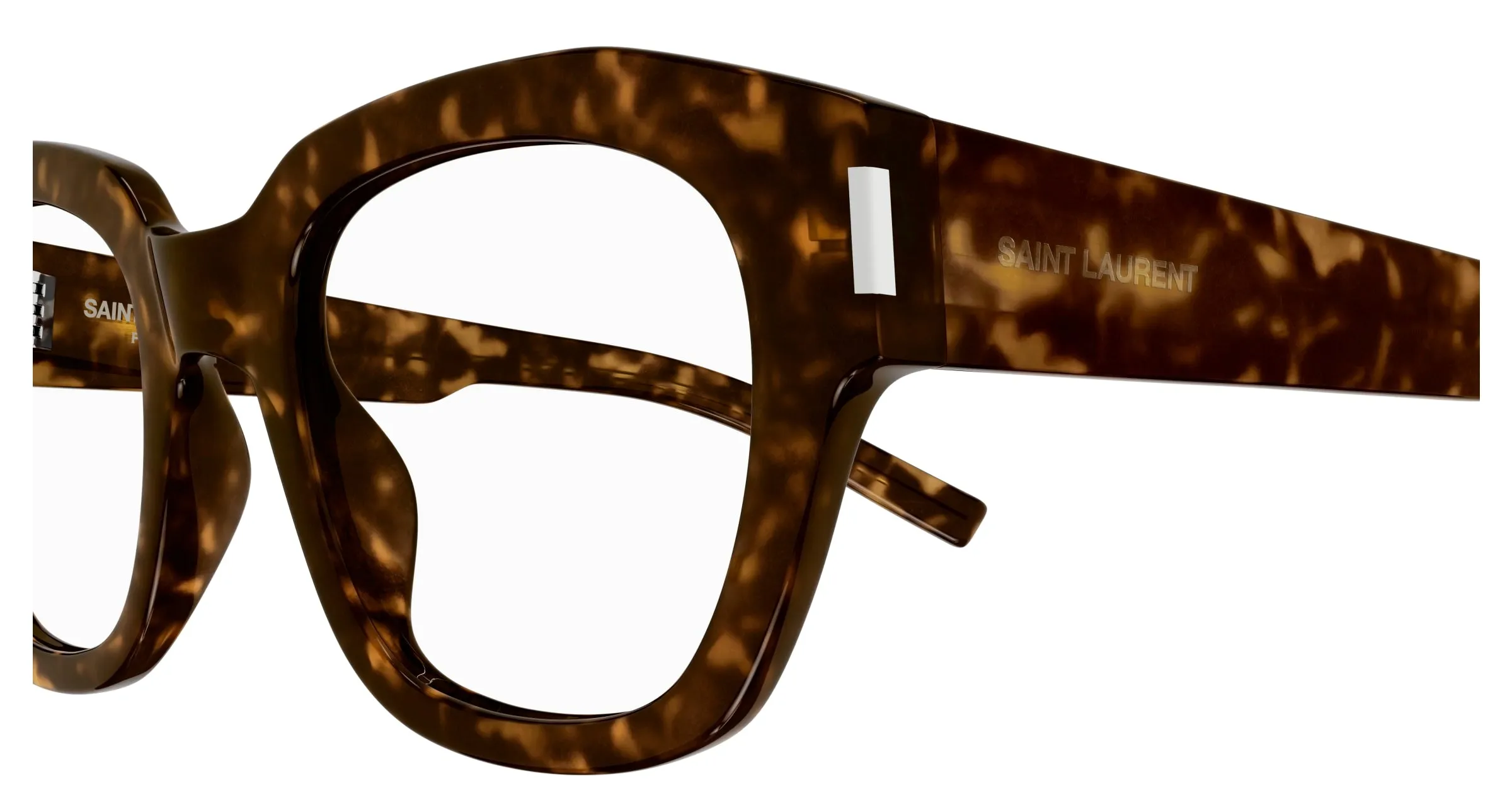 SAINT LAURENT SL 640 002 Montature da vista Acetato Havana Trasparente Squadrata ["Antiriflesso"] - immagine 3