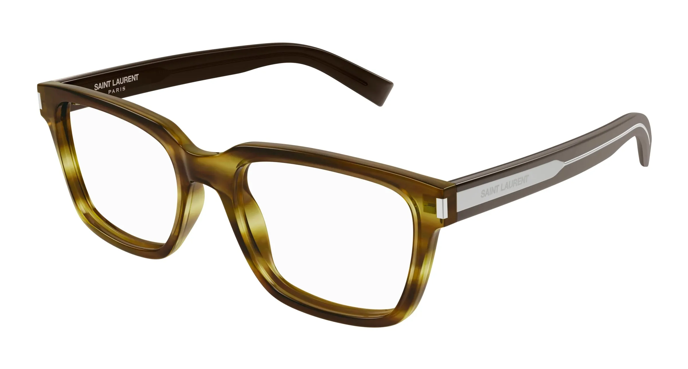SAINT LAURENT SL 621 006 Montature da vista Acetato Havana Trasparente Squadrata - immagine 1