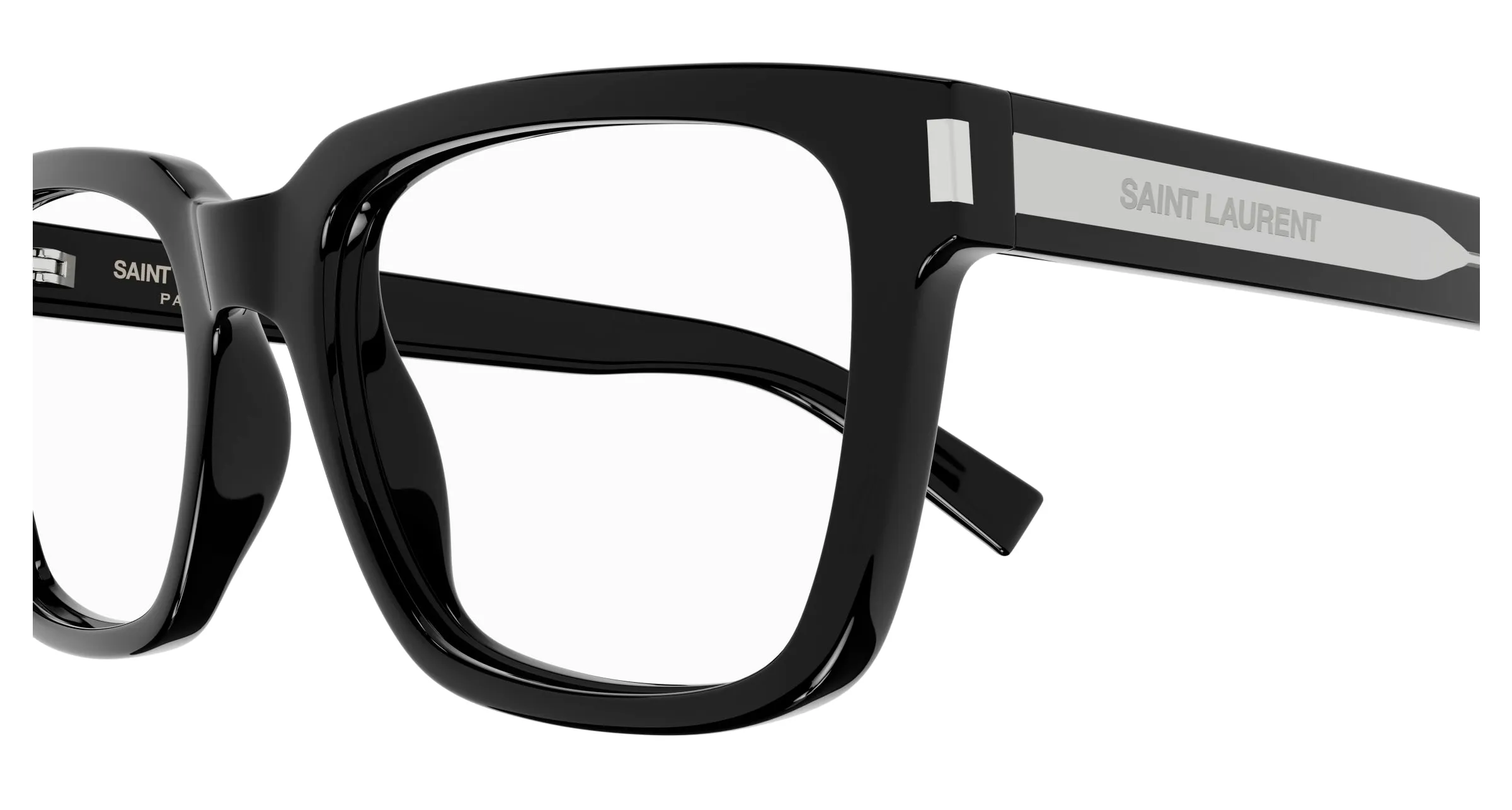 SAINT LAURENT SL 621 001 Montature da vista Acetato Nero Trasparente Squadrata - immagine 3