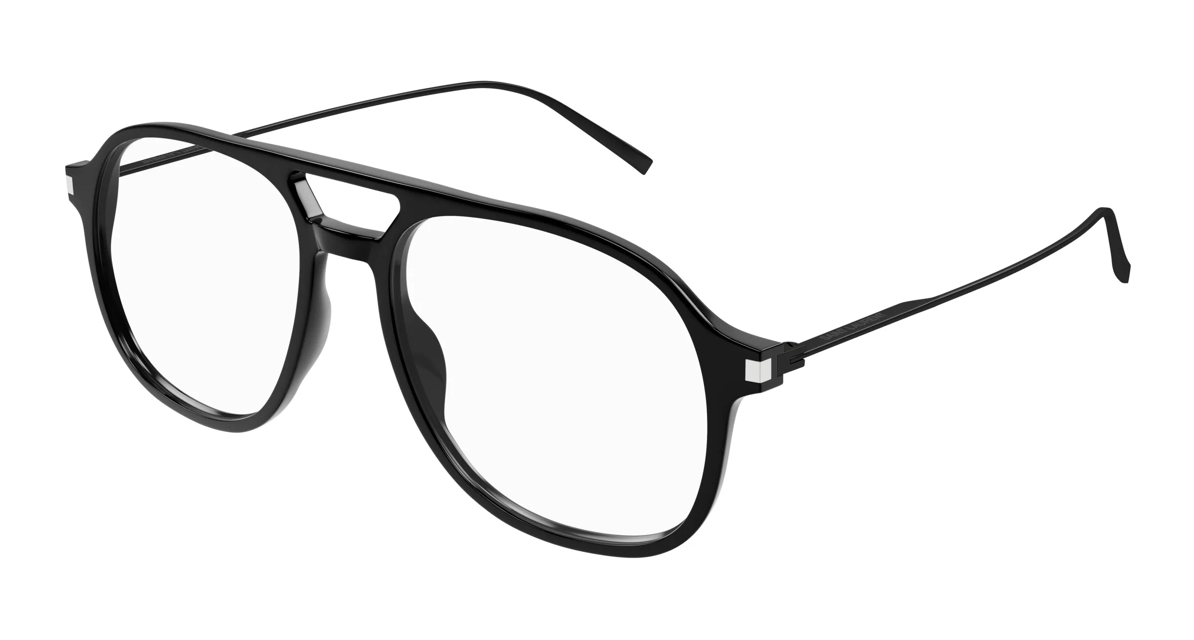 SAINT LAURENT SL 626 001 Montature da vista Acetato Nero Trasparente Pilot Antiriflesso - immagine 1