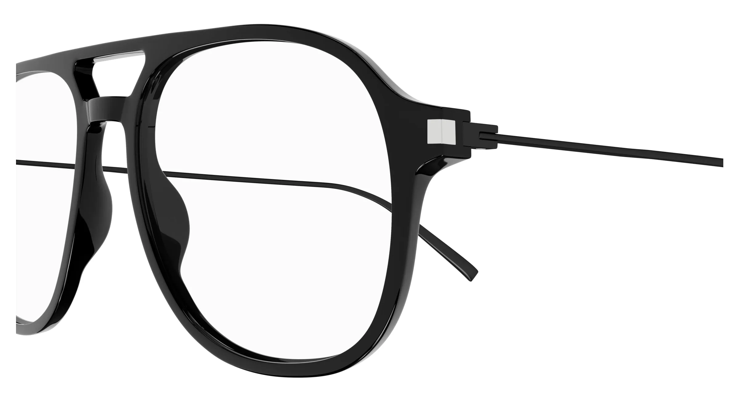 SAINT LAURENT SL 626 001 Montature da vista Acetato Nero Trasparente Pilot Antiriflesso - immagine 3