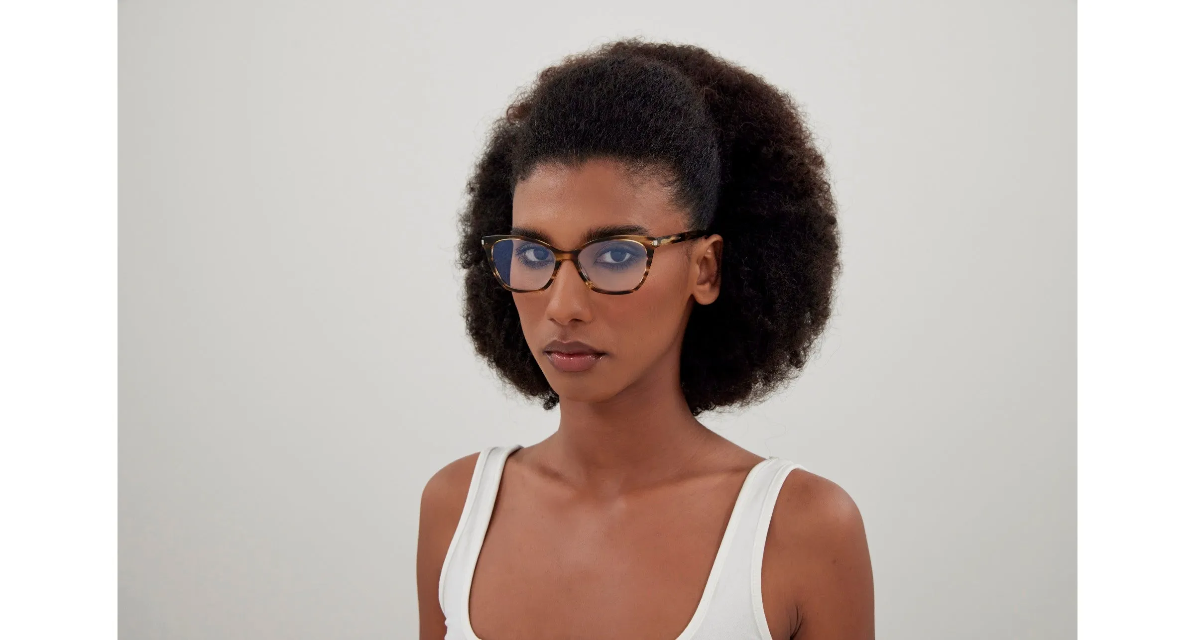 SAINT LAURENT SL 287 SLIM 007 Montature da vista Acetato Havana Cat Eye ["Antiriflesso"] - immagine 4