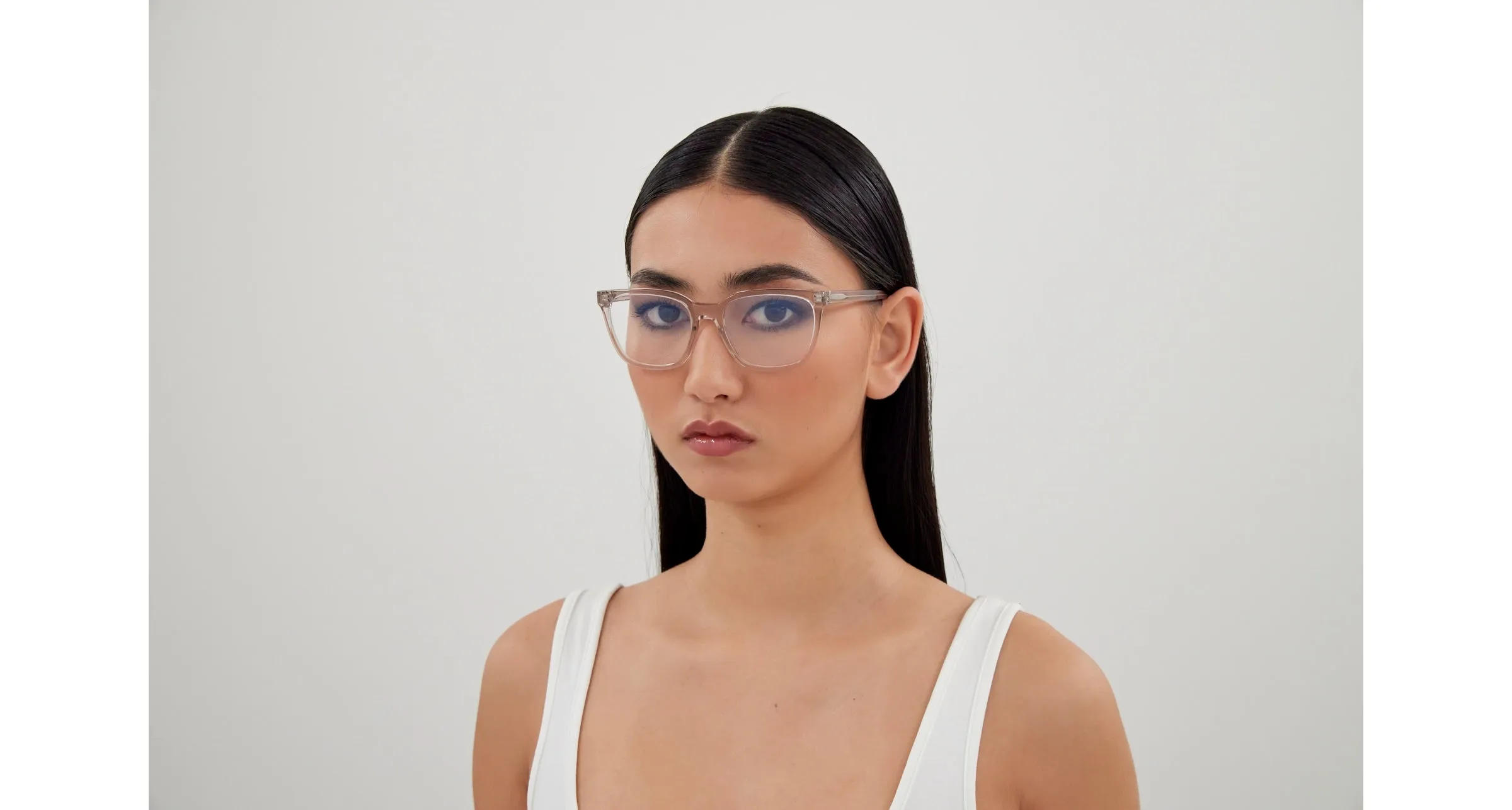 SAINT LAURENT SL M129 005 Montature da vista Acetato Nude Trasparente Squadrata - immagine 4