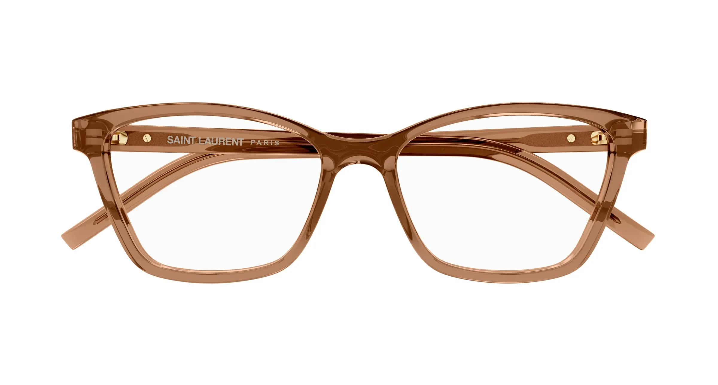 SAINT LAURENT SL M128 012 Montature da vista Acetato Marrone Trasparente Cat Eye Antiriflesso ["Antiriflesso"] - immagine 2