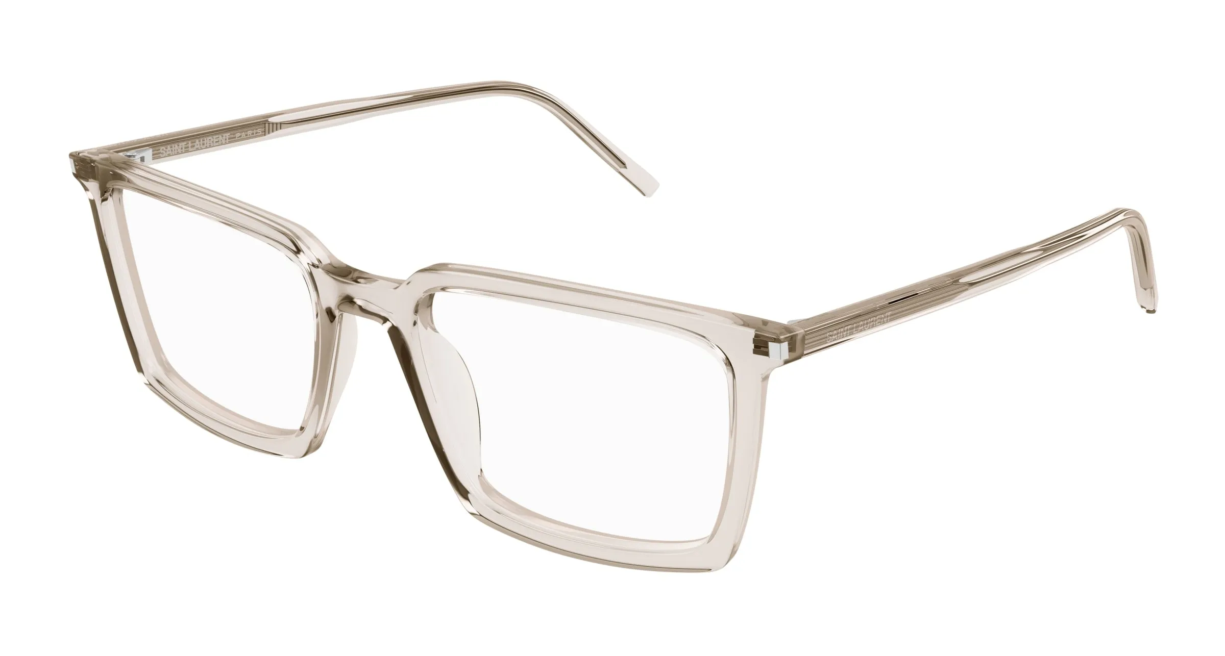 SAINT LAURENT SL 624 003 Montature da vista Acetato Beige Trasparente Squadrata - immagine 1