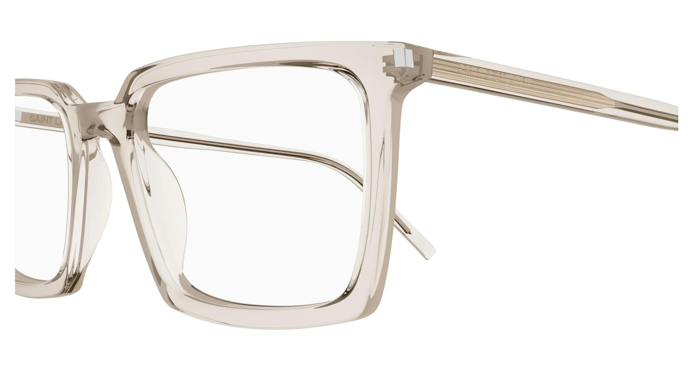 SAINT LAURENT SL 624 003 Montature da vista Acetato Beige Trasparente Squadrata - immagine 3