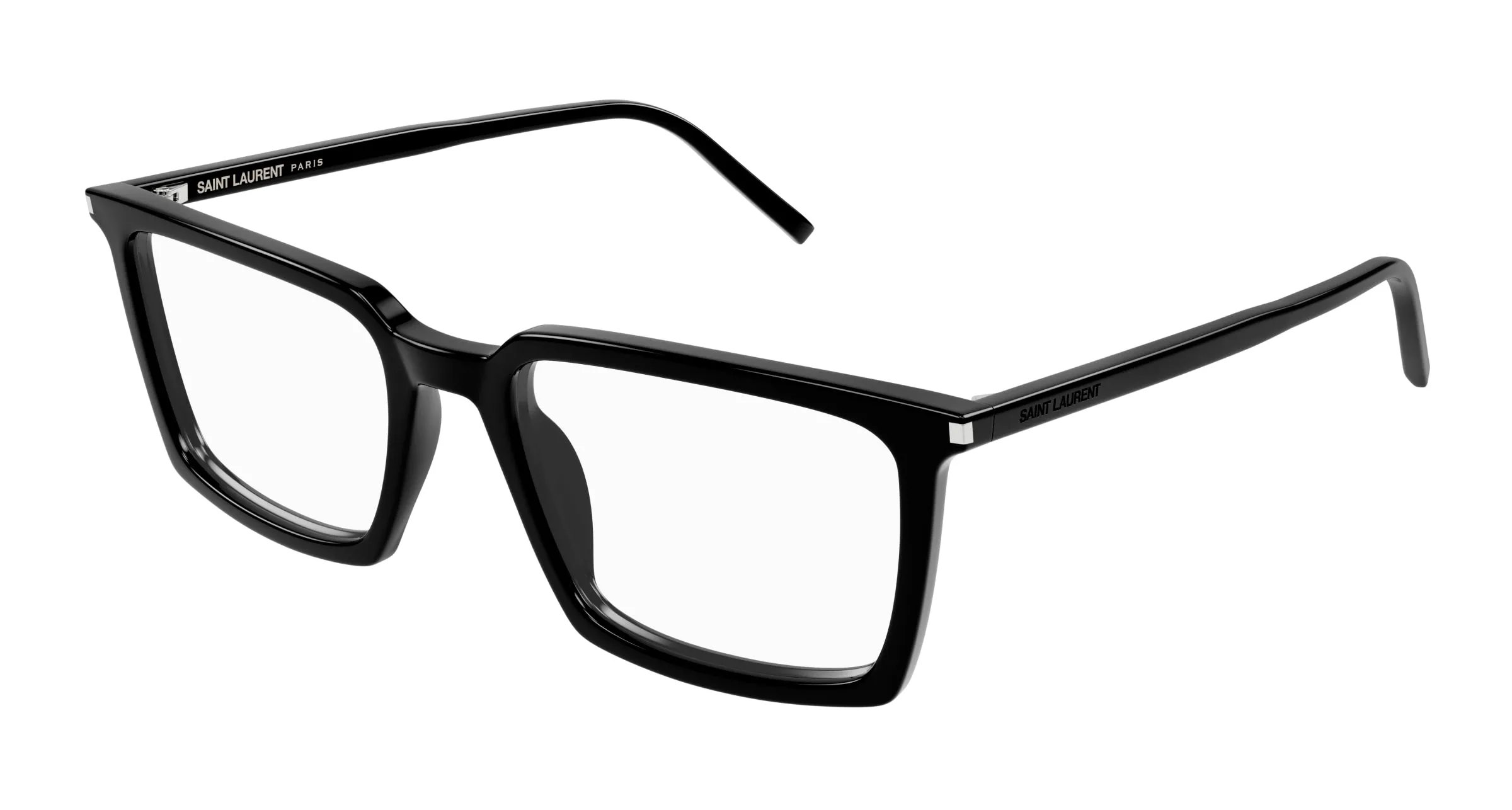 SAINT LAURENT SL 624 001 Montature da vista Acetato Nero Trasparente Squadrata - immagine 1