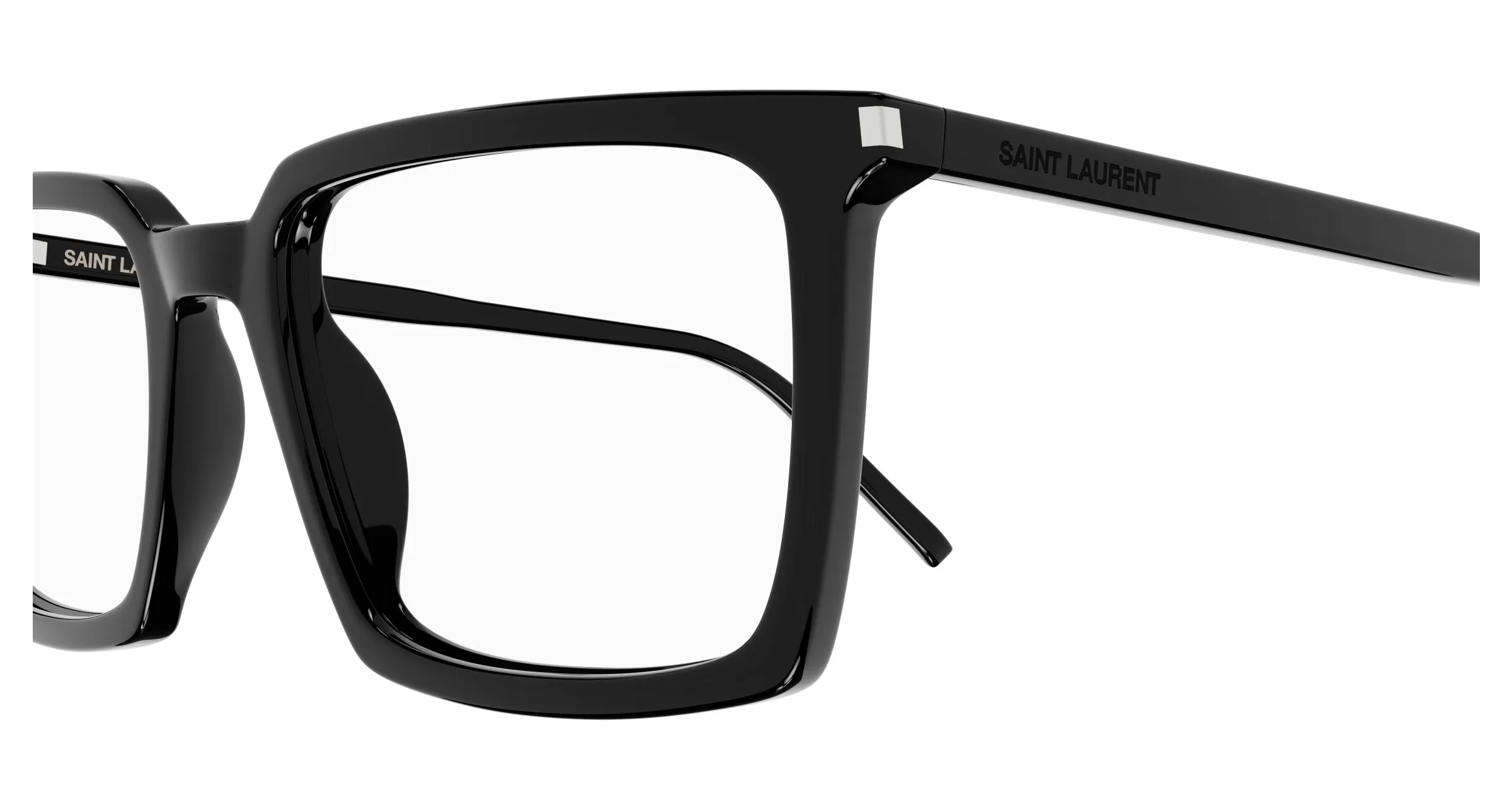 SAINT LAURENT SL 624 001 Montature da vista Acetato Nero Trasparente Squadrata - immagine 3