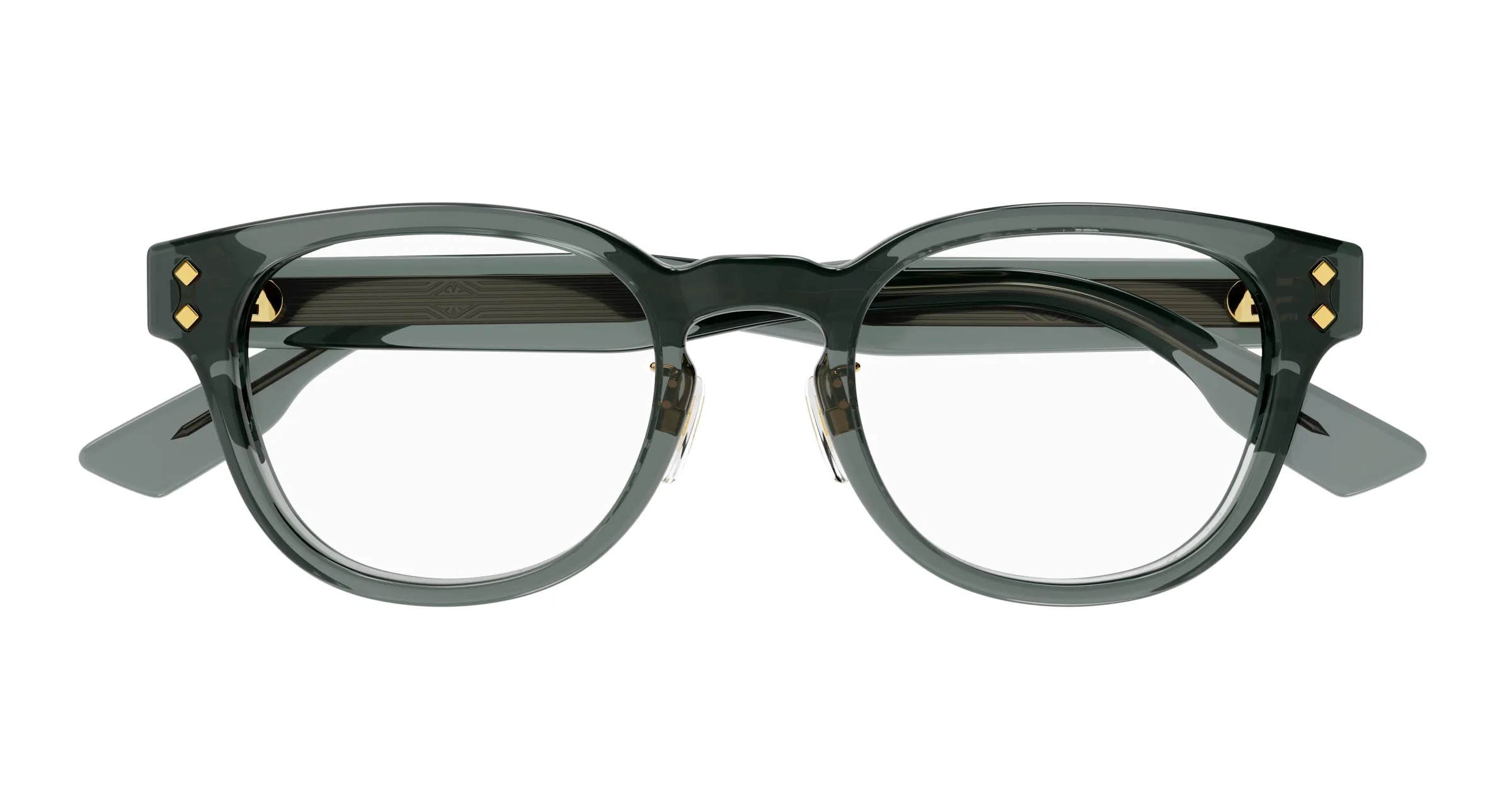 Gucci GG1470OJ 003 Montature da vista Acetato Grigio Trasparente Rotonda - immagine 2