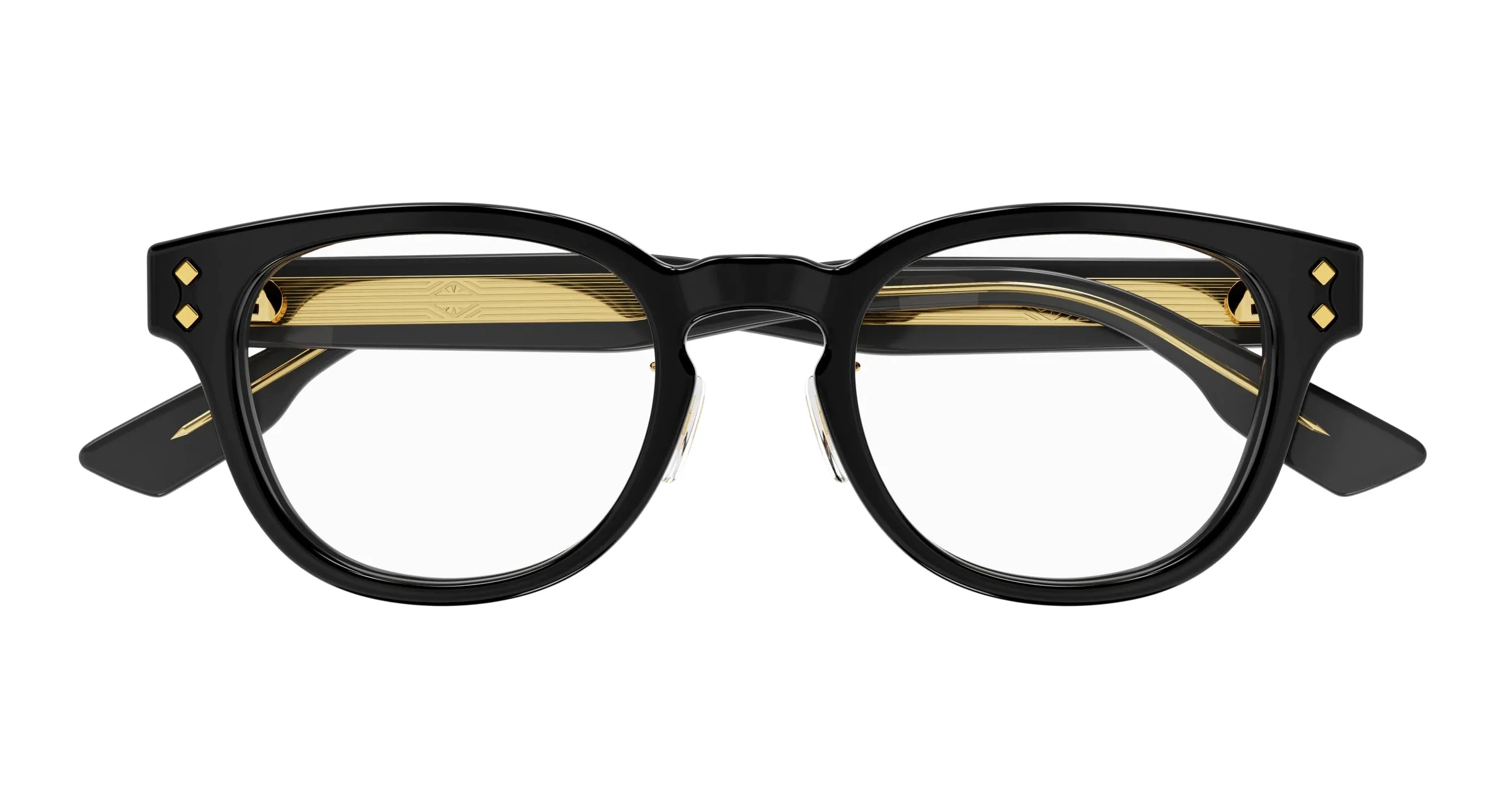 Gucci GG1470OJ 001 Montature da vista Acetato Nero Trasparente Rotonda - immagine 3