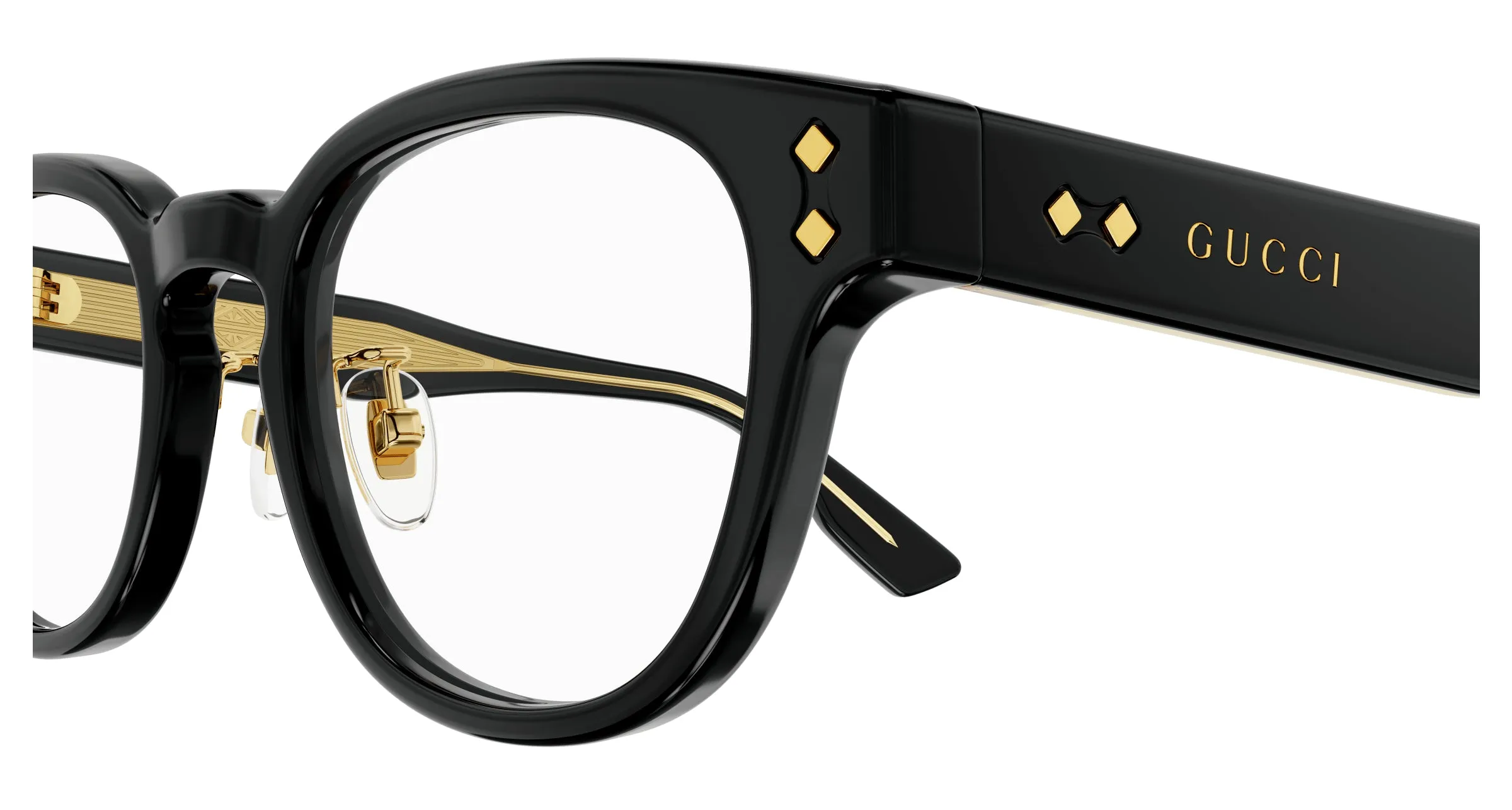 Gucci GG1470OJ 001 Montature da vista Acetato Nero Trasparente Rotonda - immagine 4
