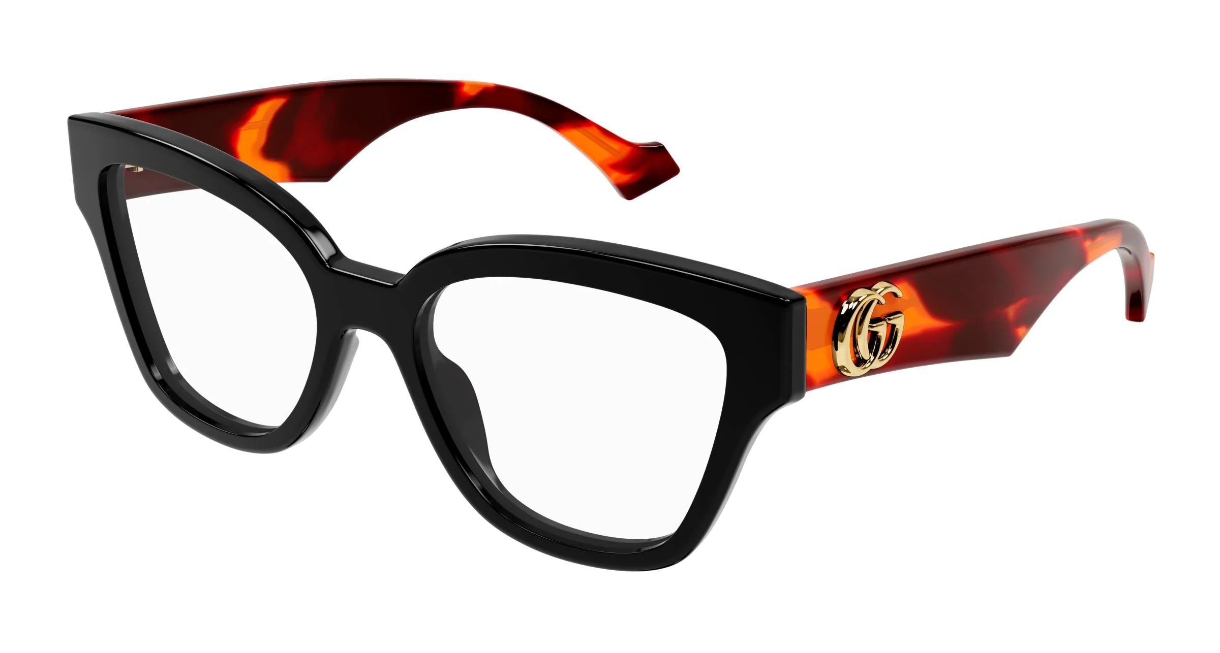 Gucci GG1424O 007 Montature da vista Acetato Nero Geometrica - immagine 1