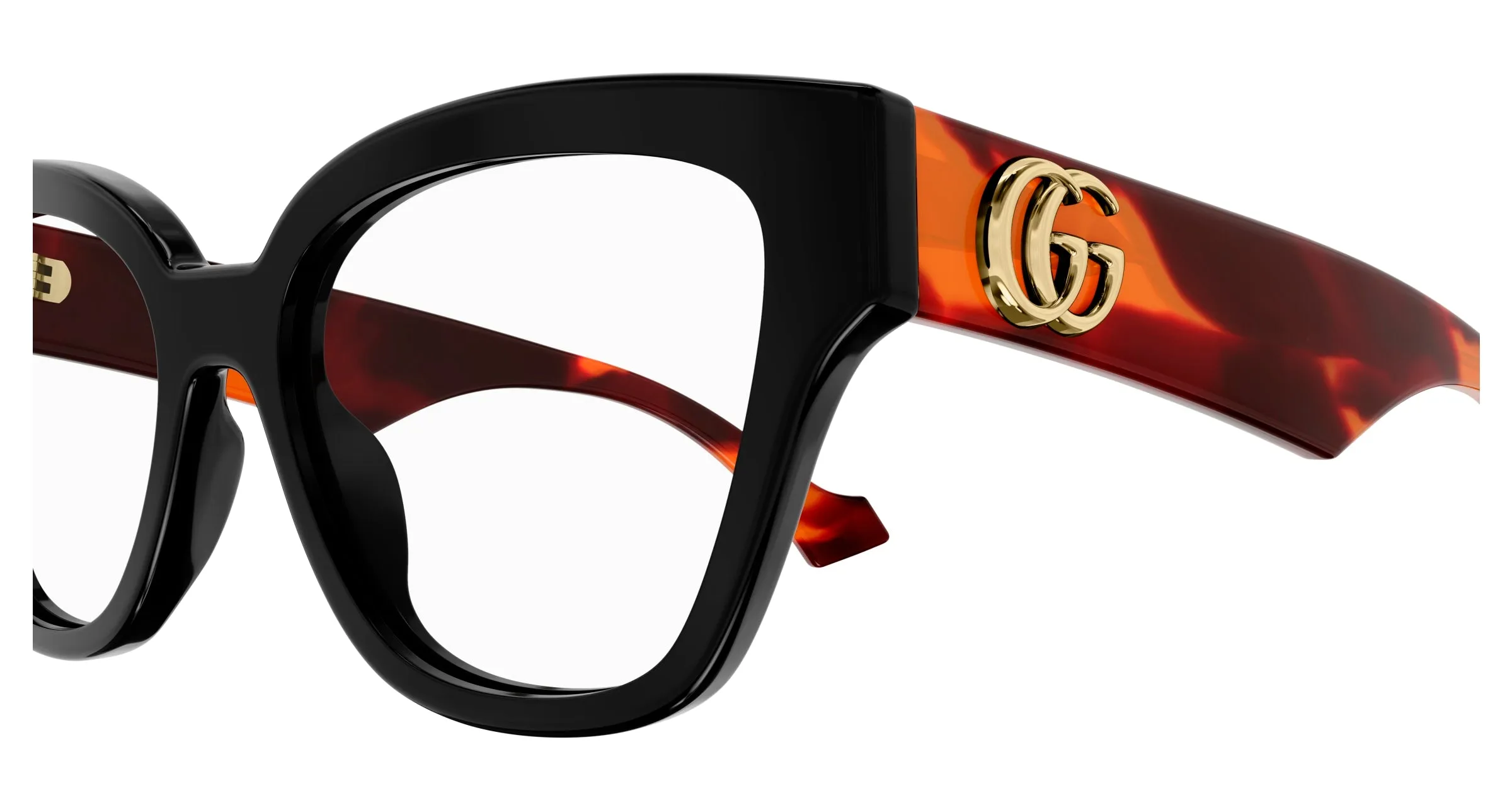 Gucci GG1424O 007 Montature da vista Acetato Nero Geometrica - immagine 3