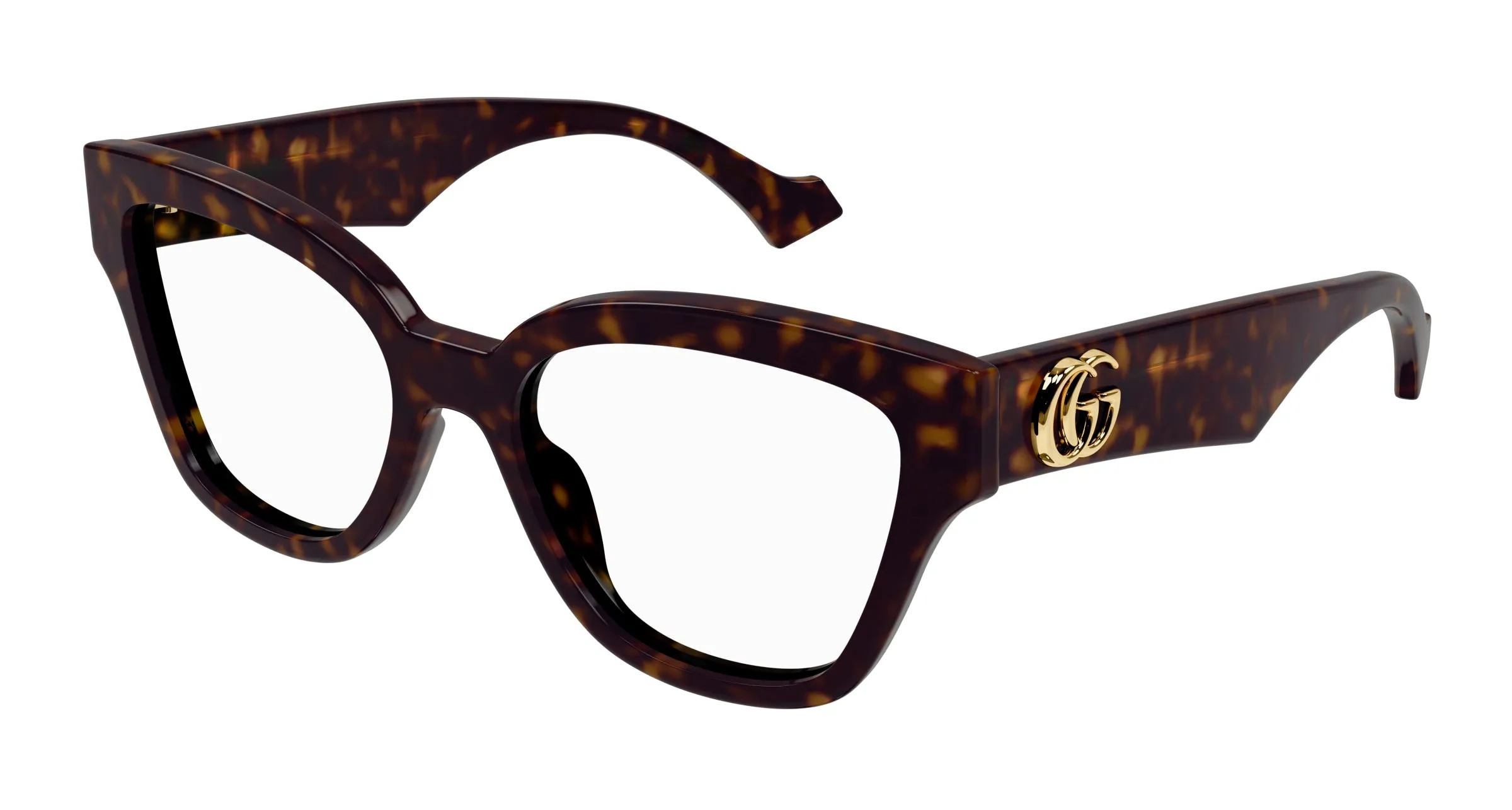 Gucci GG1424O 006 Montature da vista Acetato Havana Geometrica - immagine 1