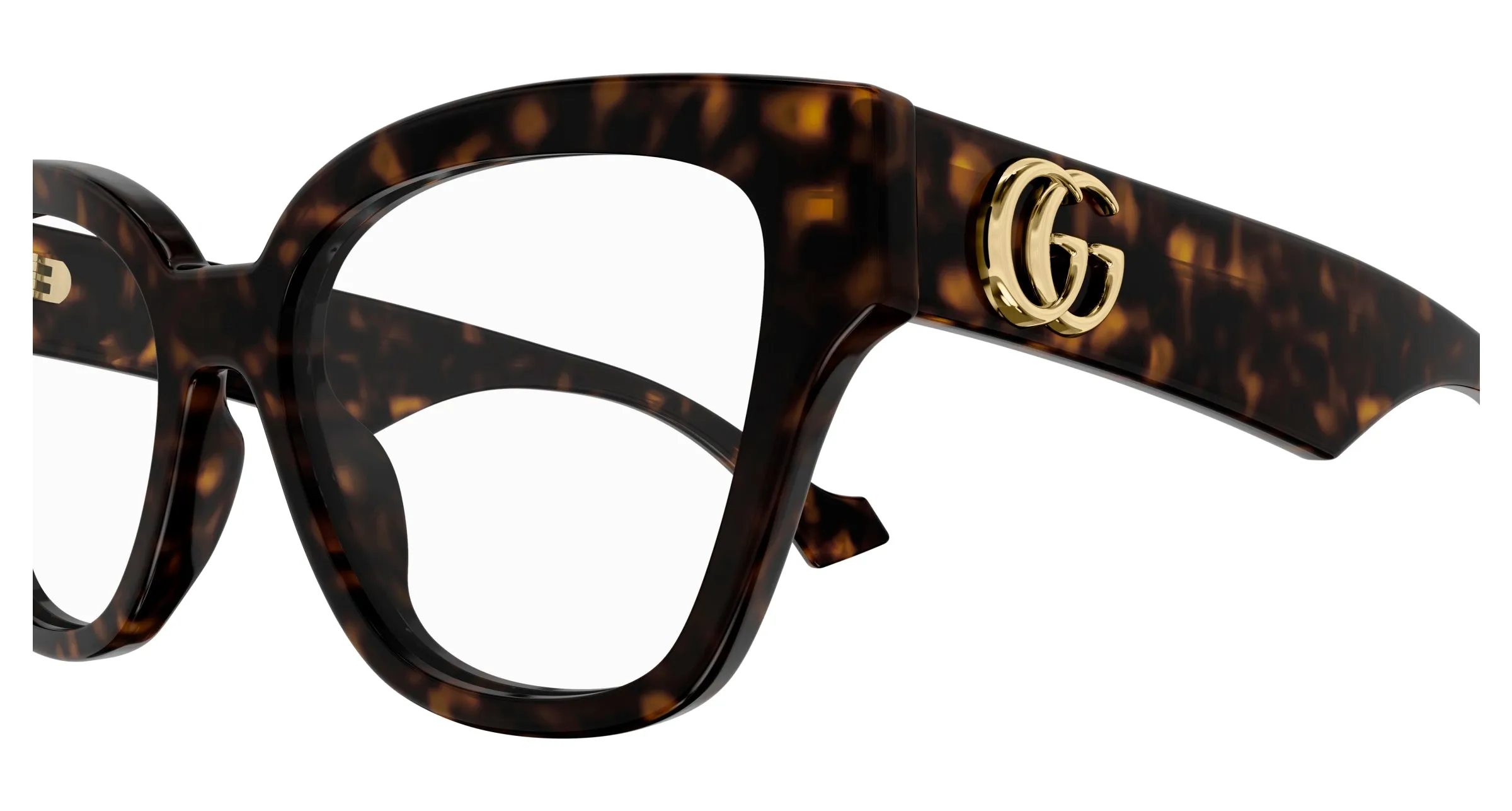 Gucci GG1424O 002 Montature da vista Acetato Havana Geometrica - immagine 3