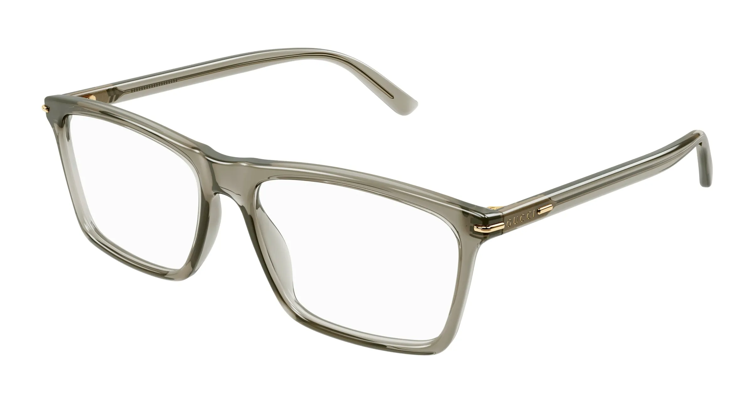 Gucci GG1445O 008 Montature da vista Acetato Marrone Trasparente Squadrata - immagine 1