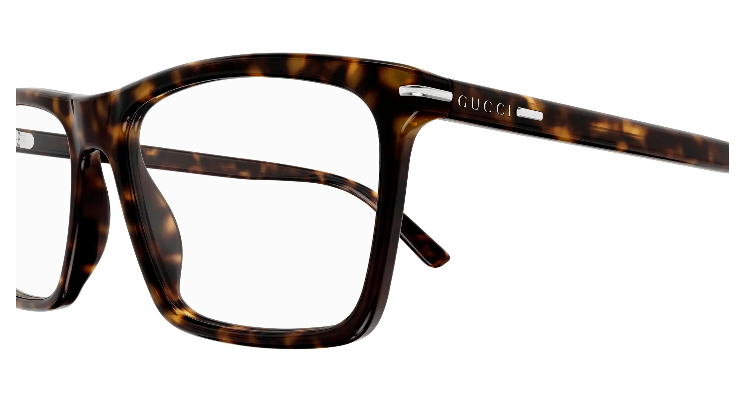 Gucci GG1445O 006 Montature da vista Acetato Havana Trasparente Squadrata - immagine 3