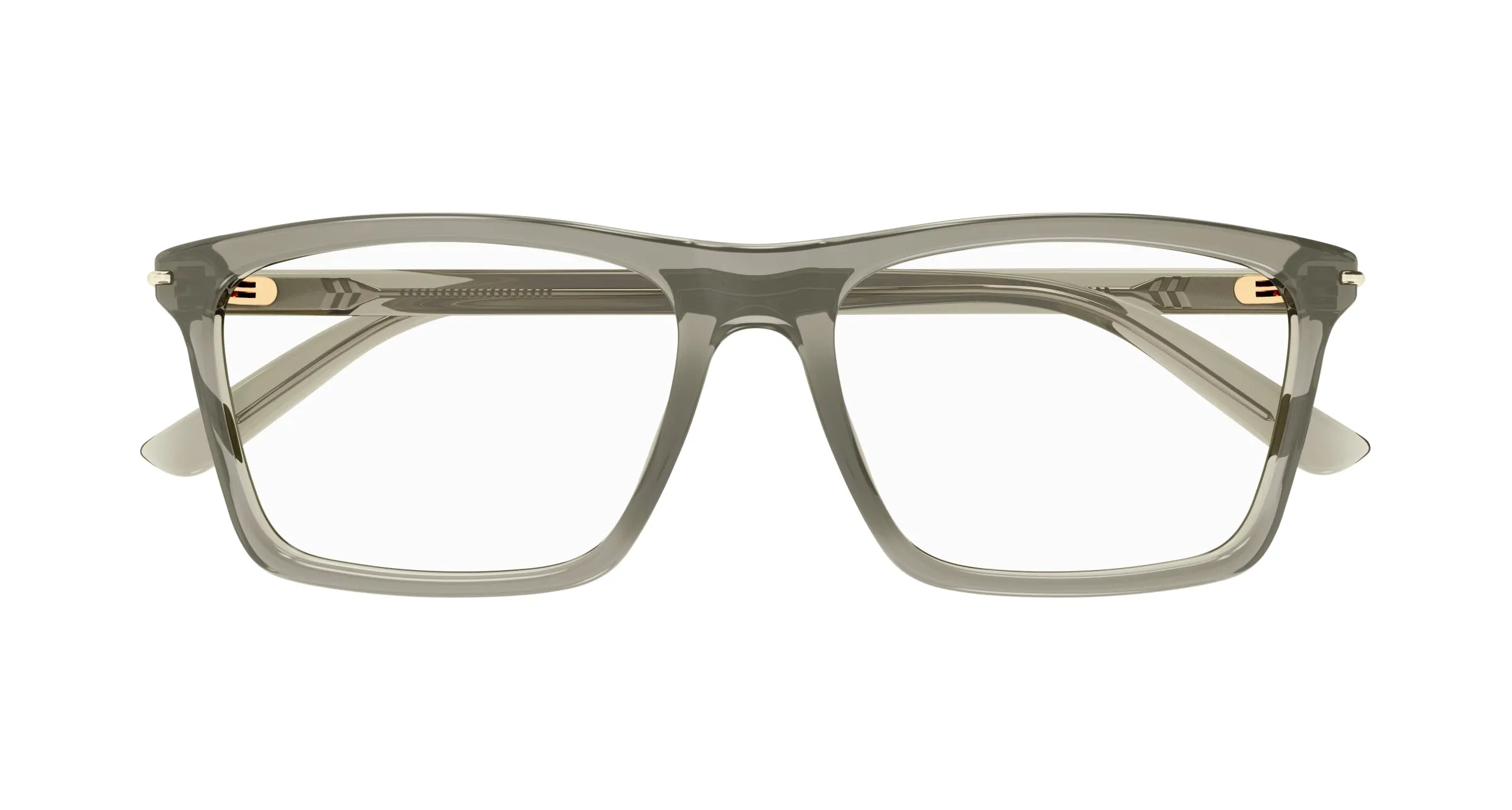 Gucci GG1445O 004 Montature da vista Acetato Marrone Trasparente Squadrata - immagine 2