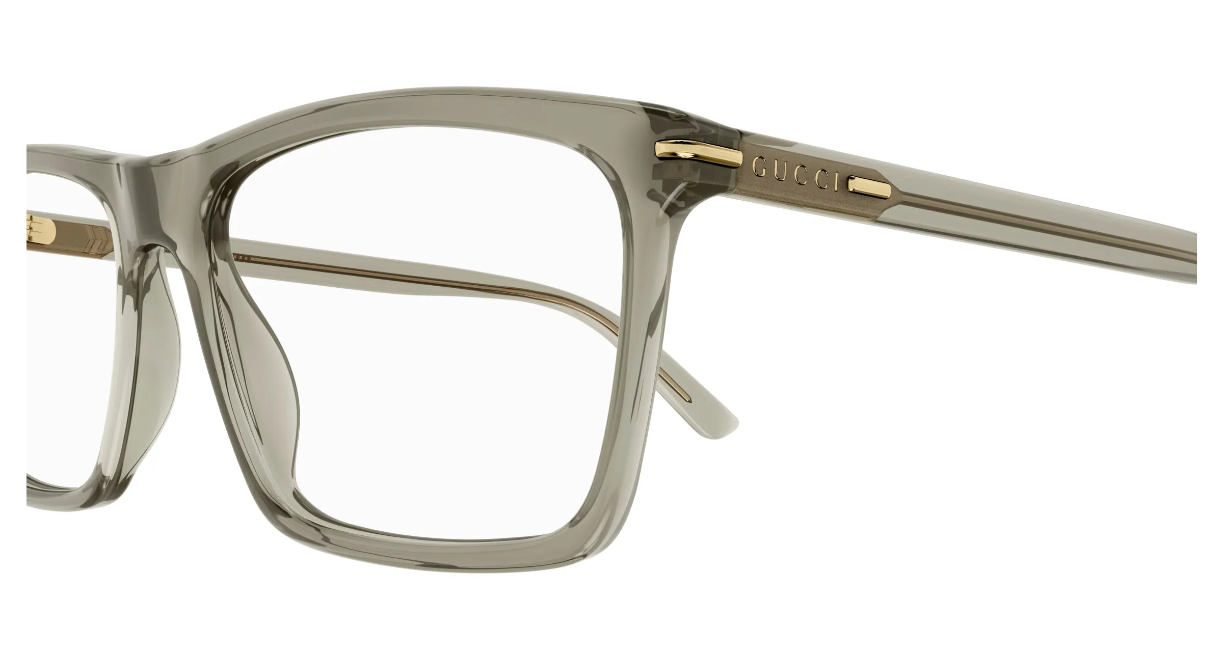 Gucci GG1445O 004 Montature da vista Acetato Marrone Trasparente Squadrata - immagine 3