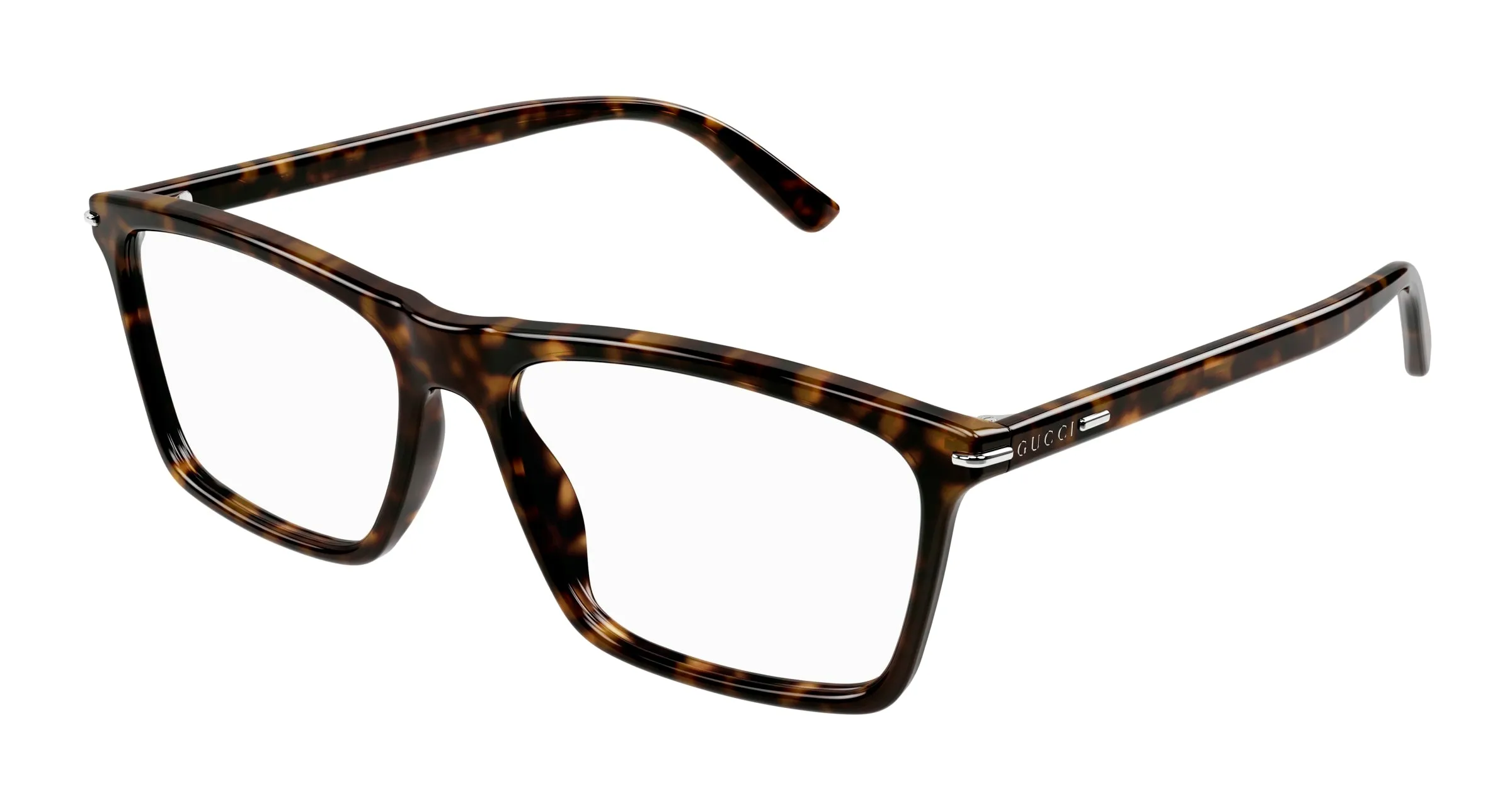 Gucci GG1445O 002 Montature da vista Acetato Havana Trasparente Squadrata - immagine 1