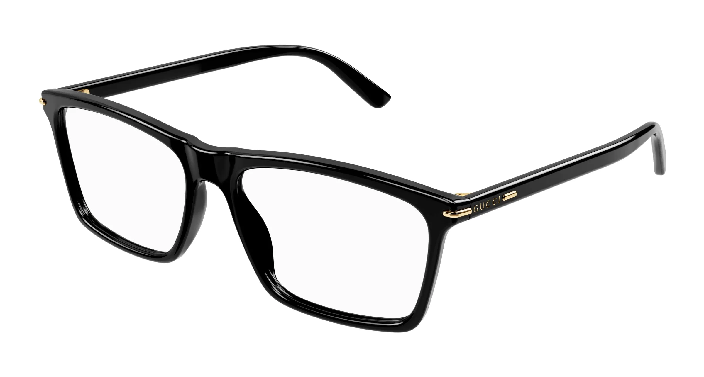 Gucci GG1445O 001 Montature da vista Acetato Nero Trasparente Squadrata - immagine 1