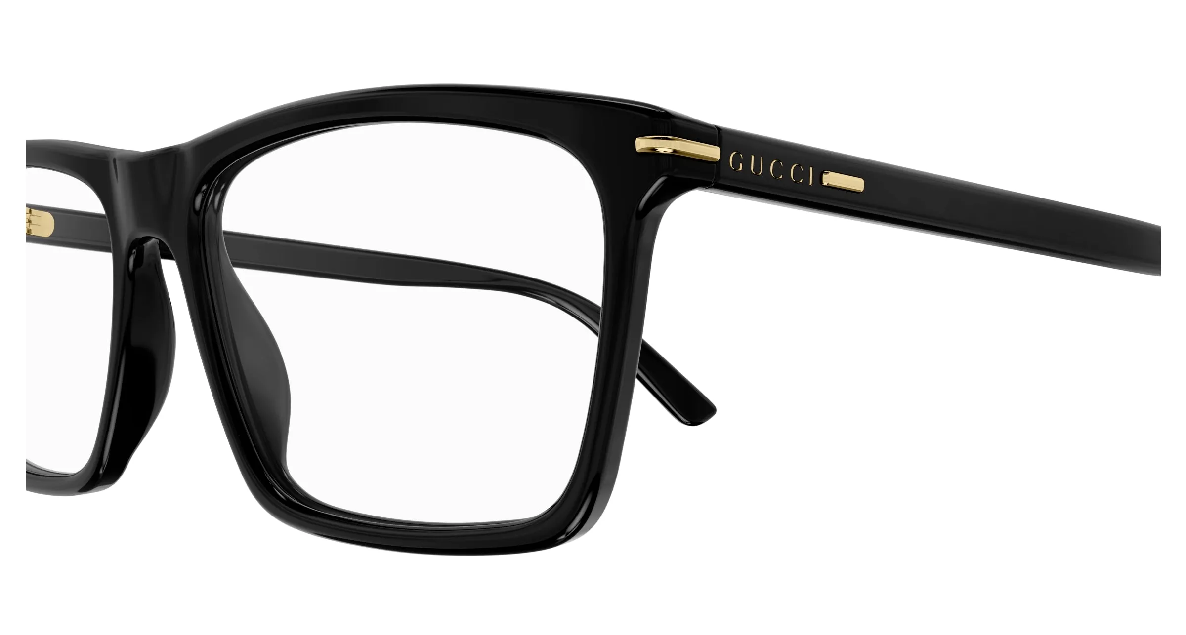 Gucci GG1445O 001 Montature da vista Acetato Nero Trasparente Squadrata - immagine 3