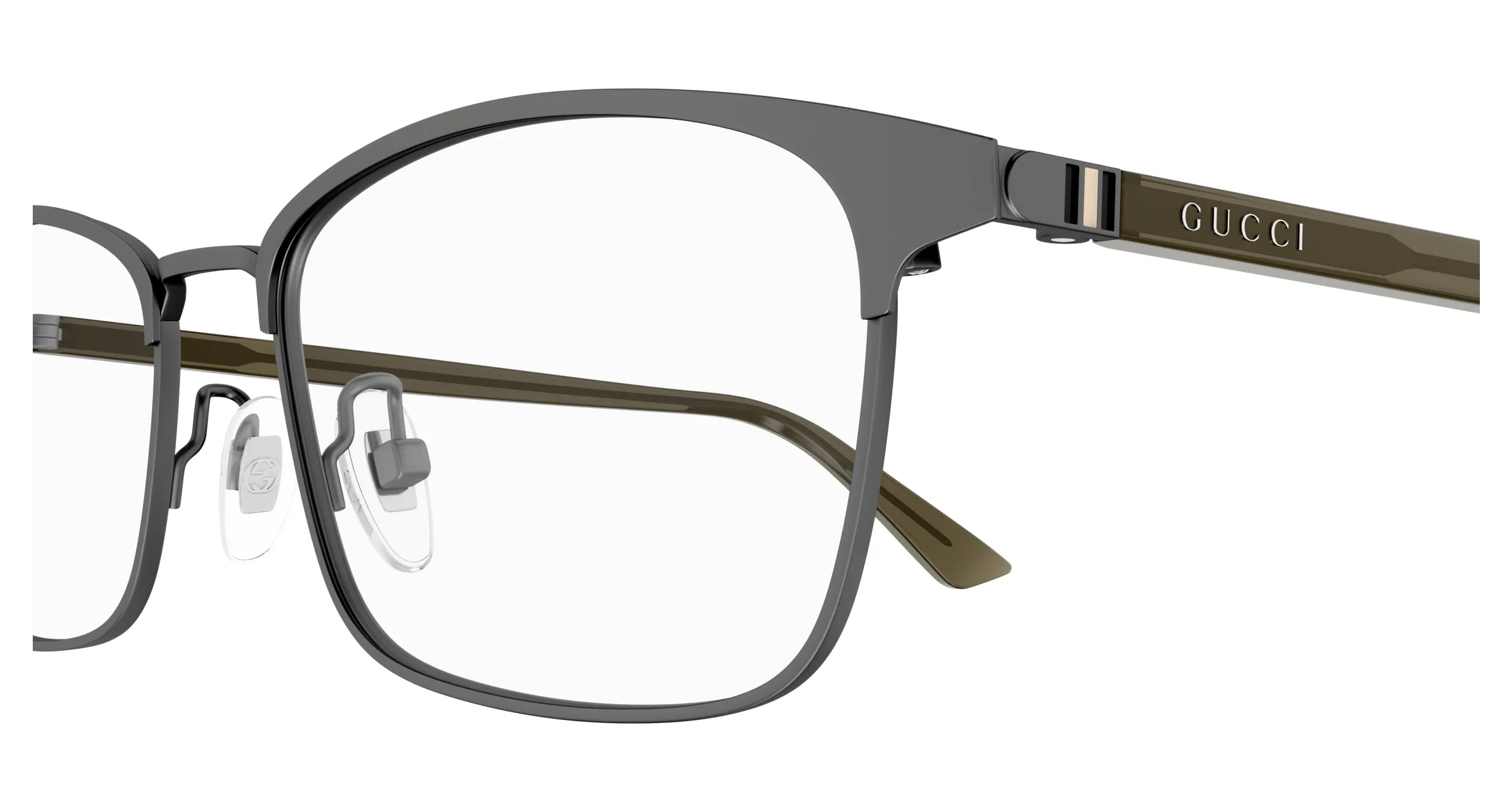 Gucci GG1475OJ 003 Montature da vista Titanio Canna di fucile Trasparente Squadrata - immagine 3