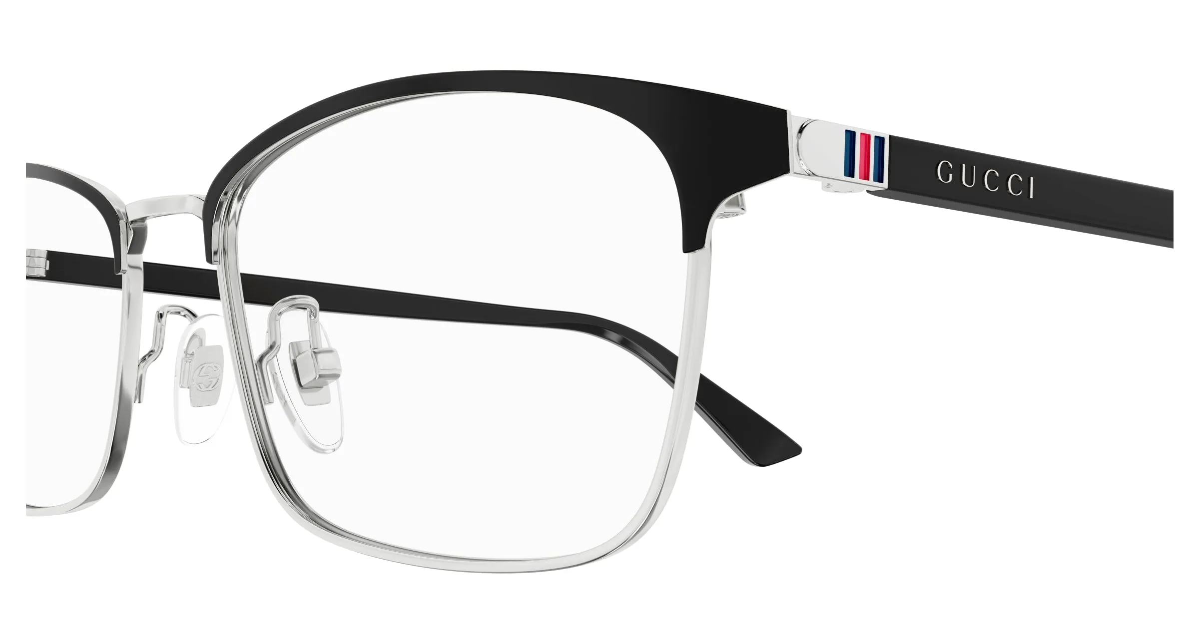 Gucci GG1475OJ 002 Montature da vista Titanio Argento Trasparente Squadrata - immagine 3