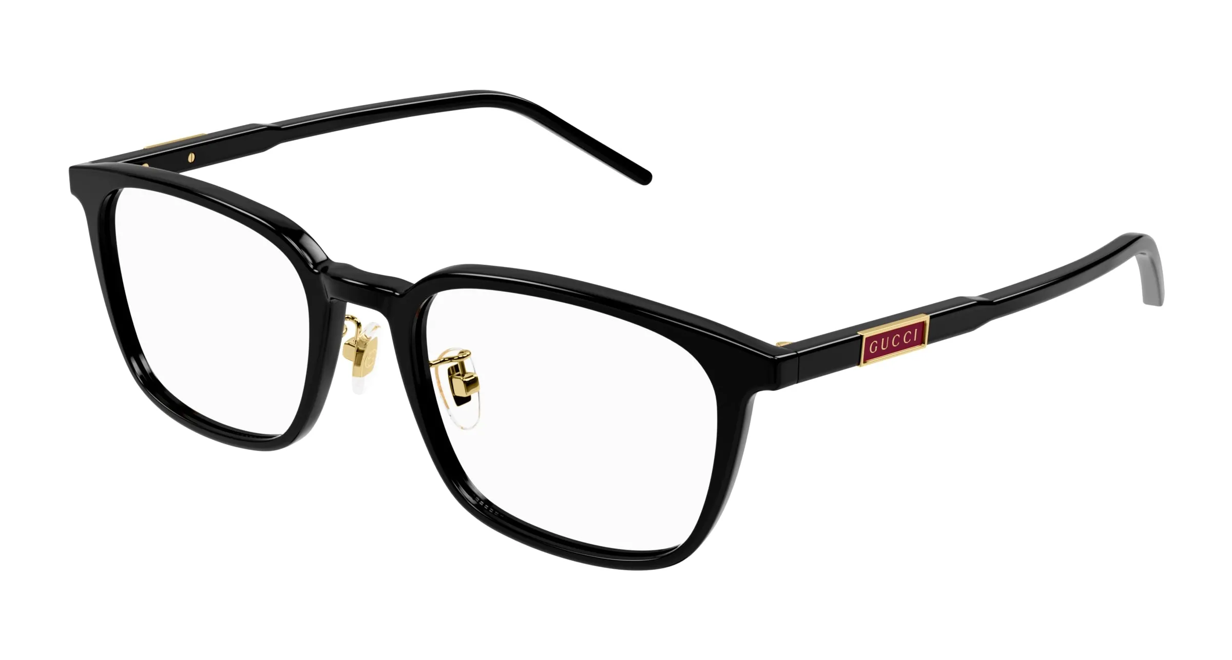 Gucci GG1465OA 001 Montature da vista Acetato Nero Trasparente Squadrata - immagine 1