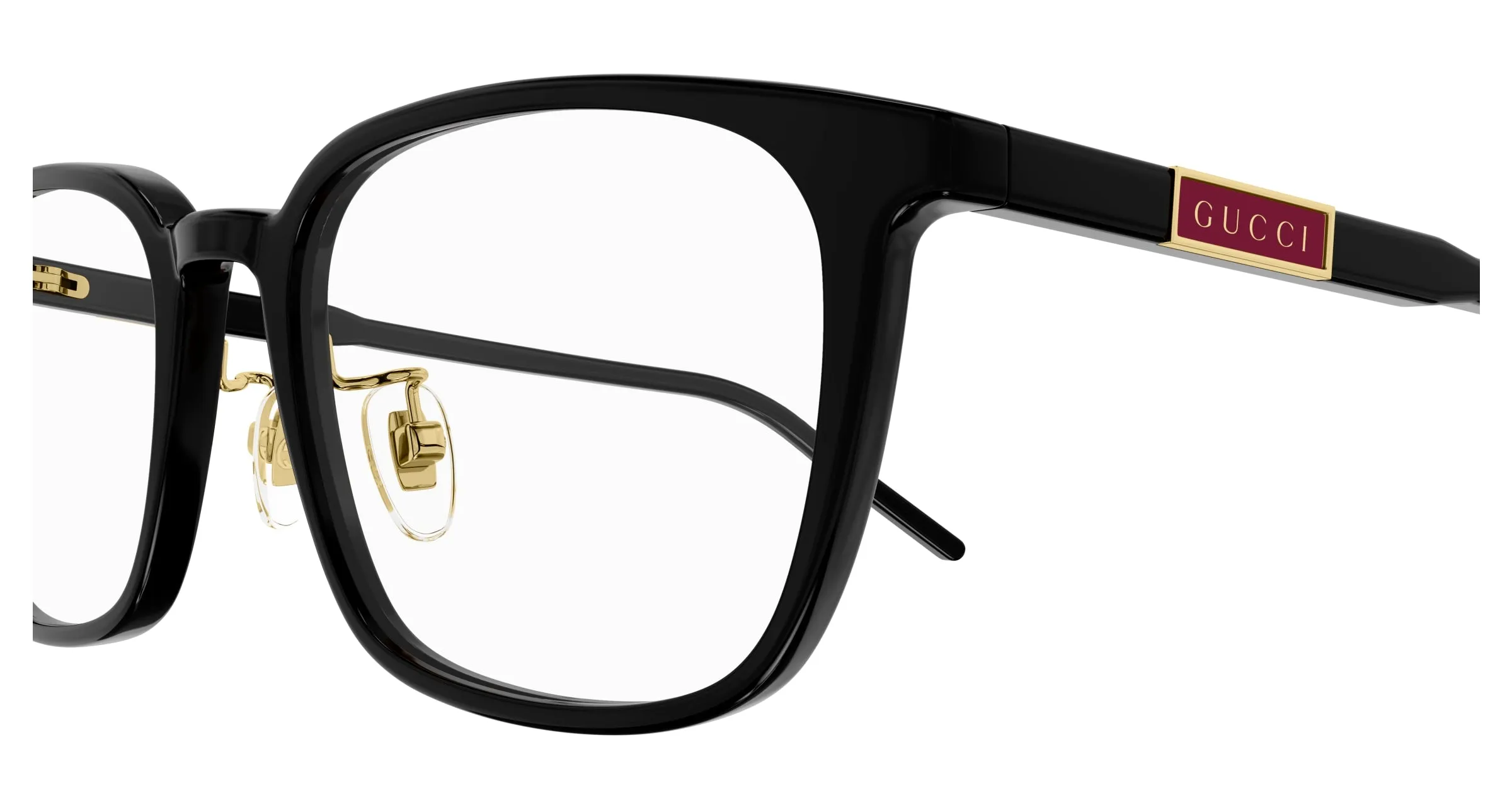 Gucci GG1465OA 001 Montature da vista Acetato Nero Trasparente Squadrata - immagine 3