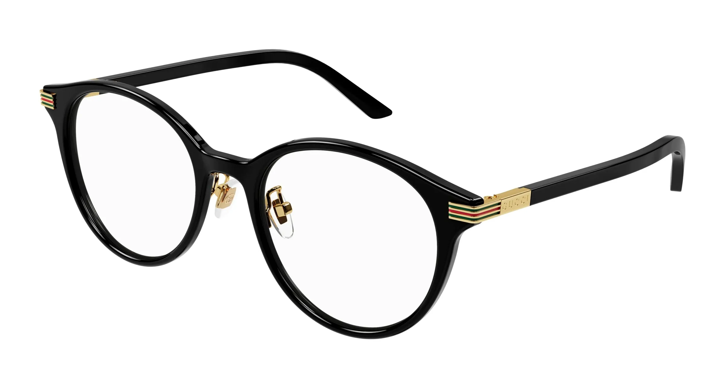 Gucci GG1454OK 001 Montature da vista Acetato Nero Trasparente Rotonda - immagine 1