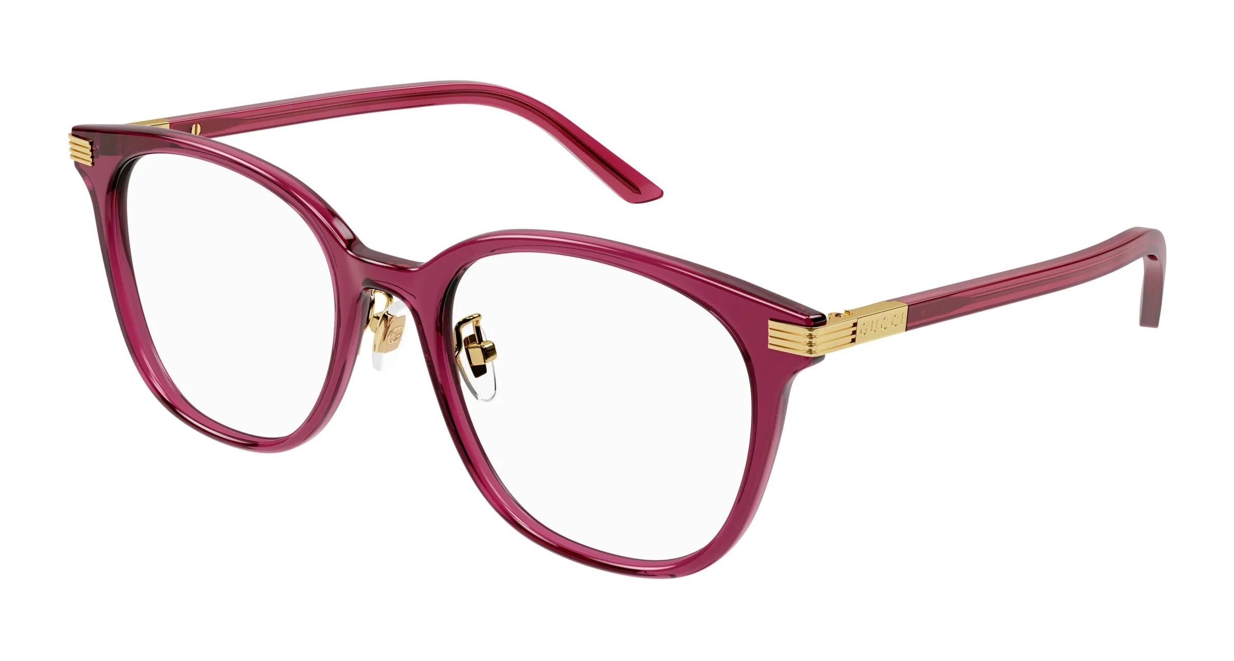 Gucci GG1453OK 003 Montature da vista Acetato Bordeaux Trasparente Rotonda - immagine 1