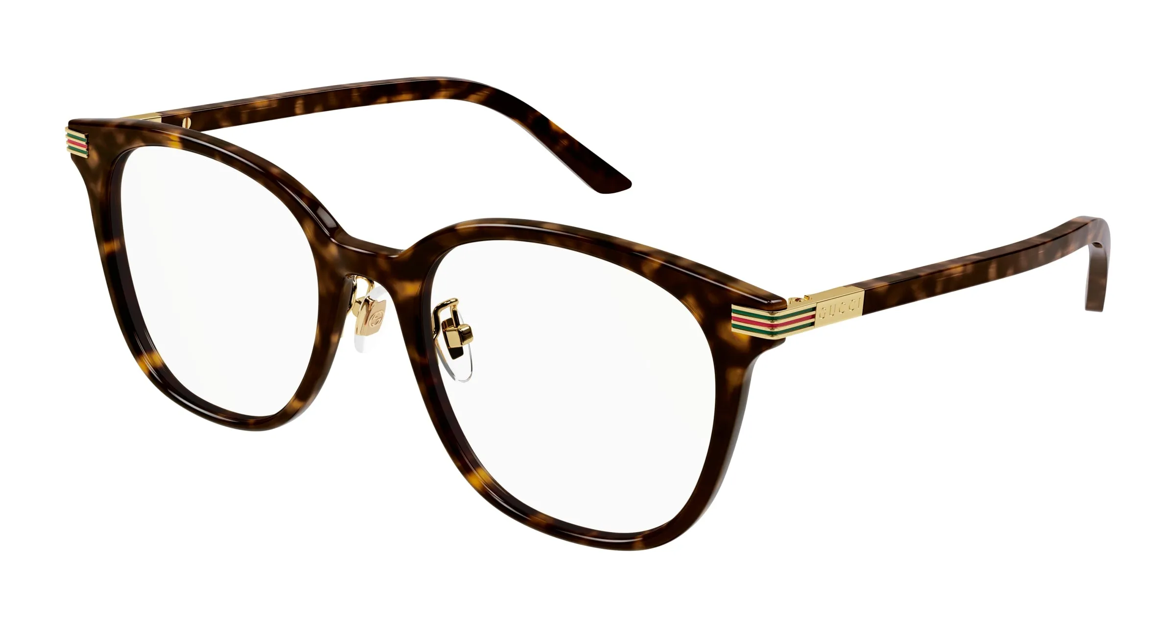 Gucci GG1453OK 002 Montature da vista Acetato Havana Trasparente Rotonda - immagine 1