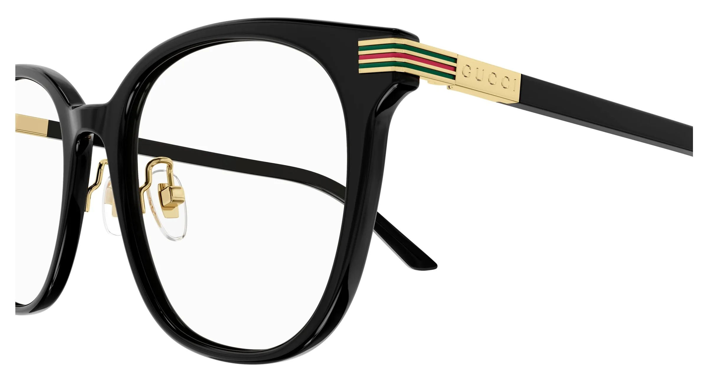 Gucci GG1453OK 001 Montature da vista Acetato Nero Trasparente Rotonda - immagine 3
