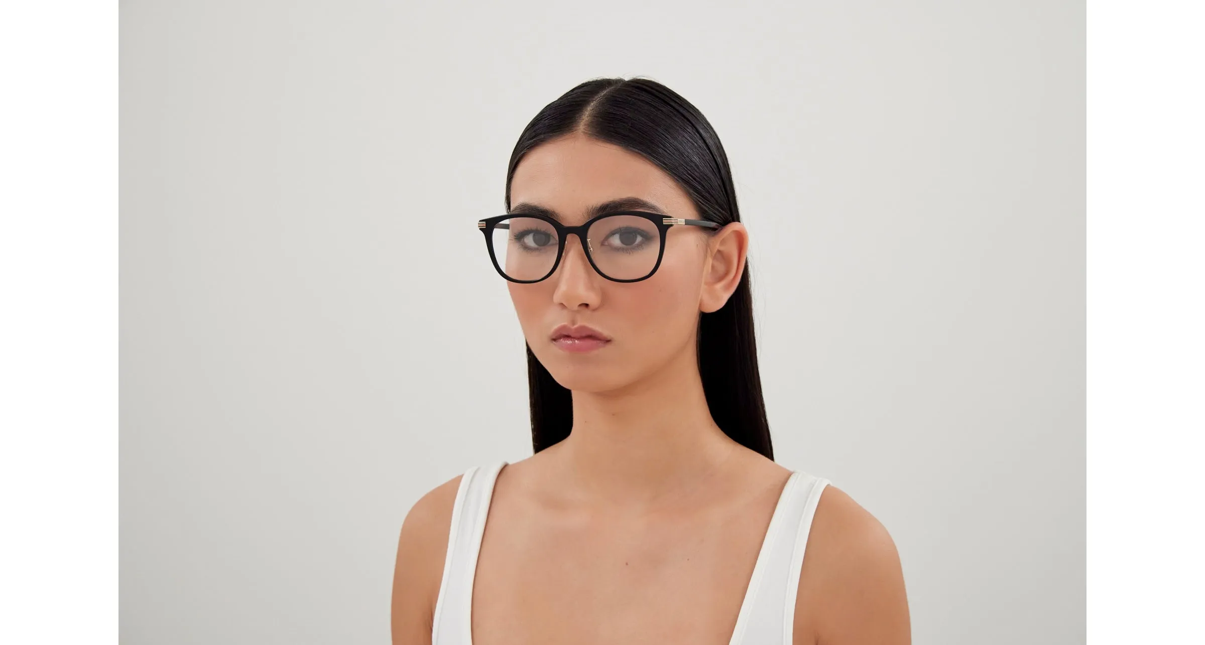 Gucci GG1453OK 001 Montature da vista Acetato Nero Trasparente Rotonda - immagine 4