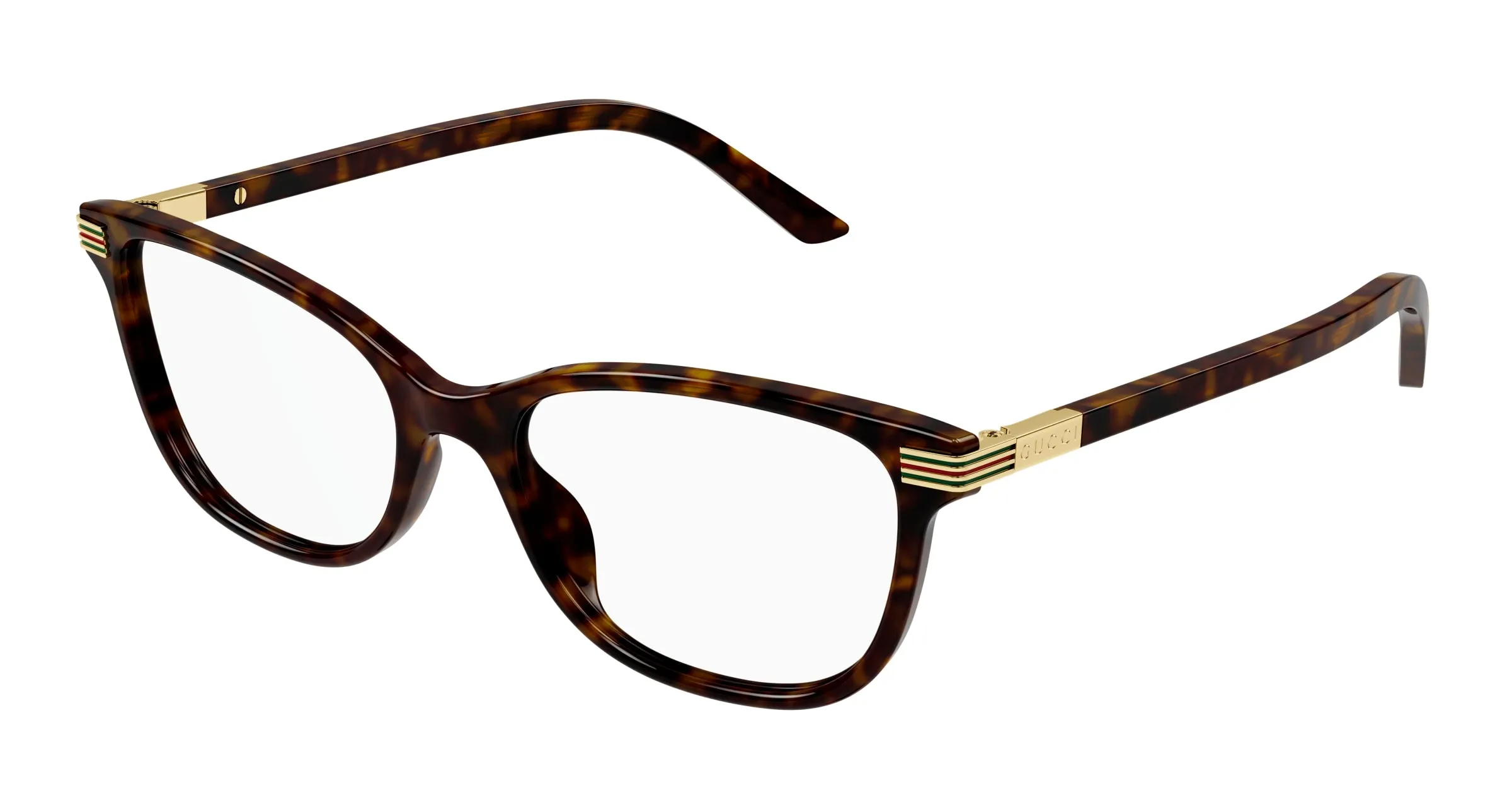 Gucci GG1451O 005 Montature da vista Acetato Havana Trasparente Cat Eye - immagine 1