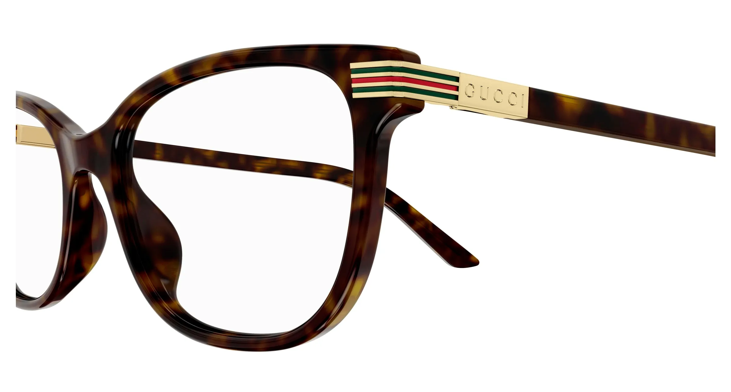 Gucci GG1451O 005 Montature da vista Acetato Havana Trasparente Cat Eye - immagine 3