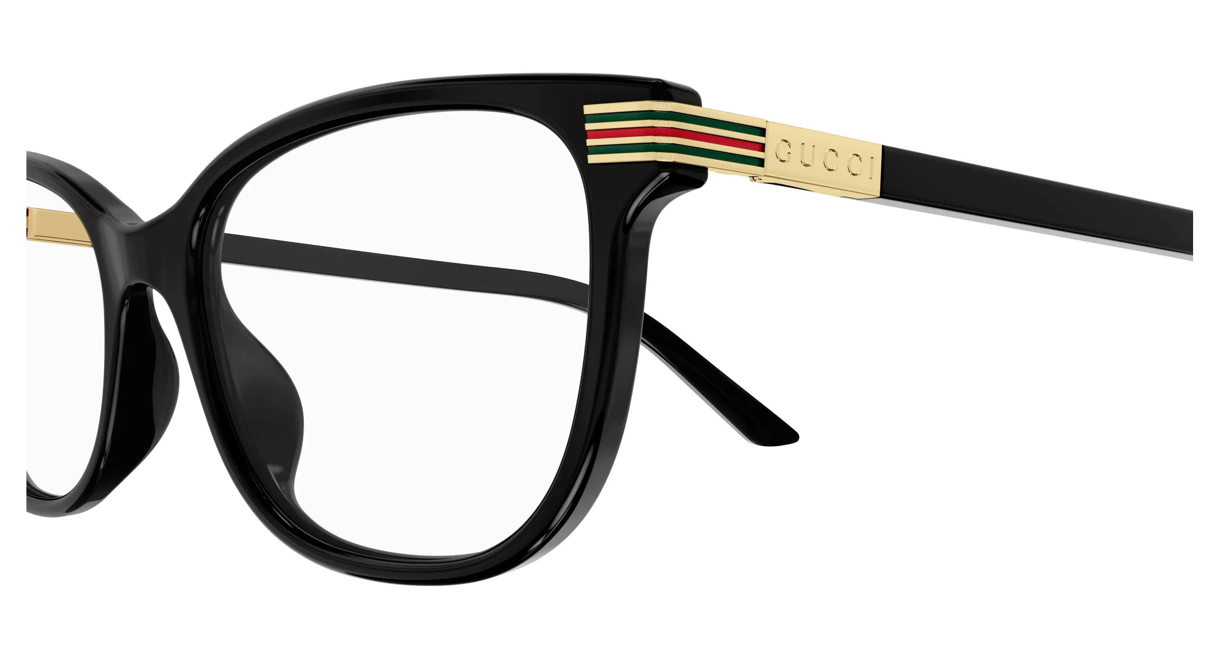 Gucci GG1451O 004 Montature da vista Acetato Nero Trasparente Cat Eye - immagine 3