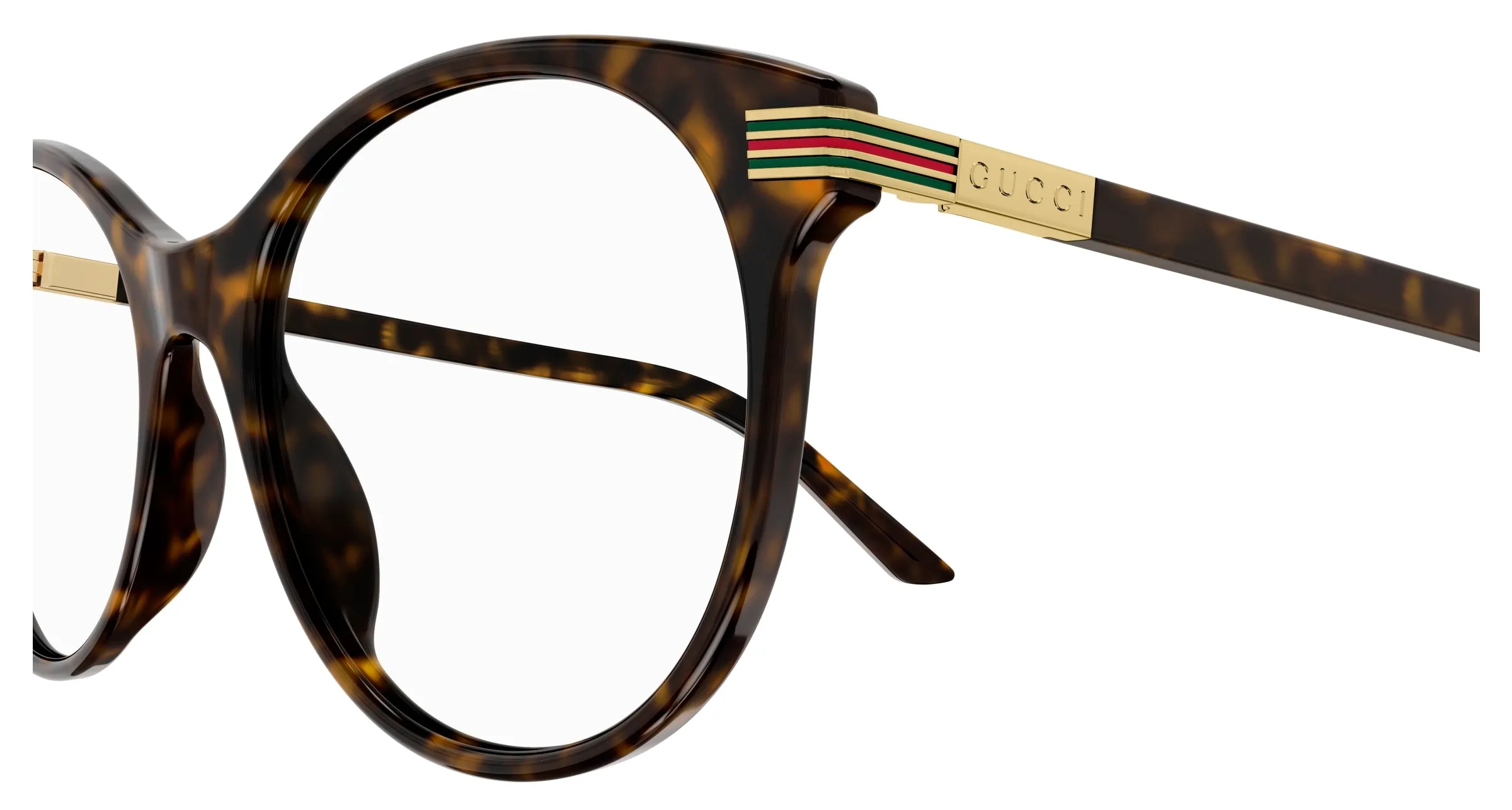 Gucci GG1450O 002 Montature da vista Acetato Havana Trasparente Pantos - immagine 3