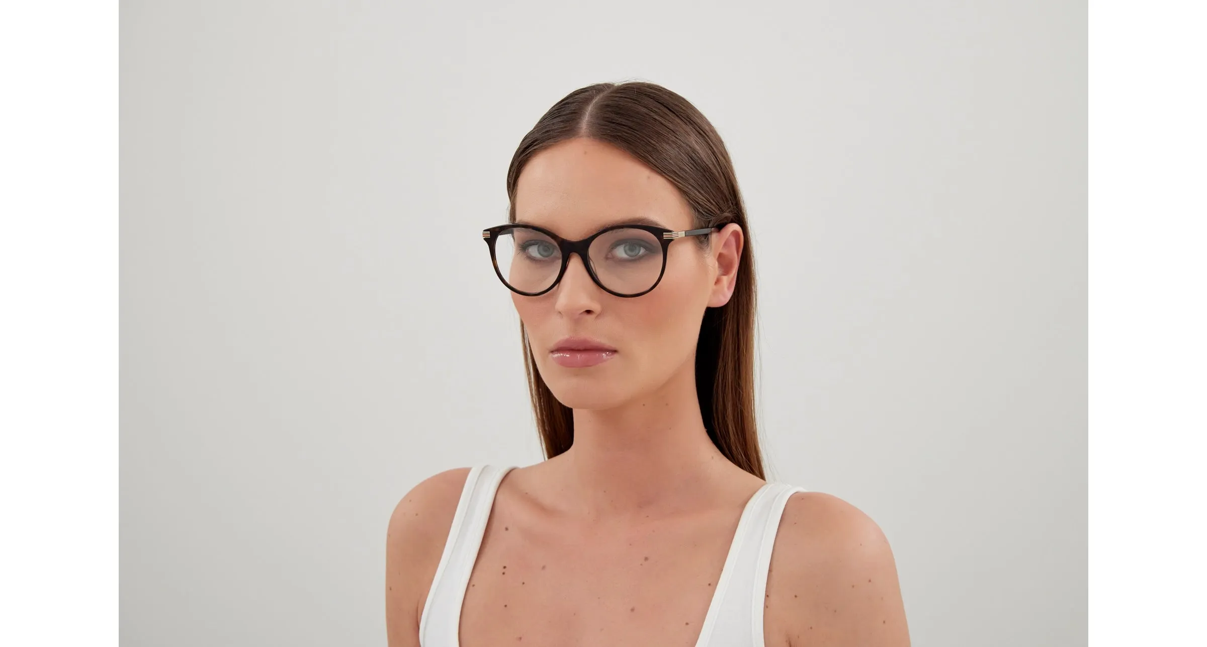 Gucci GG1450O 002 Montature da vista Acetato Havana Trasparente Pantos - immagine 4