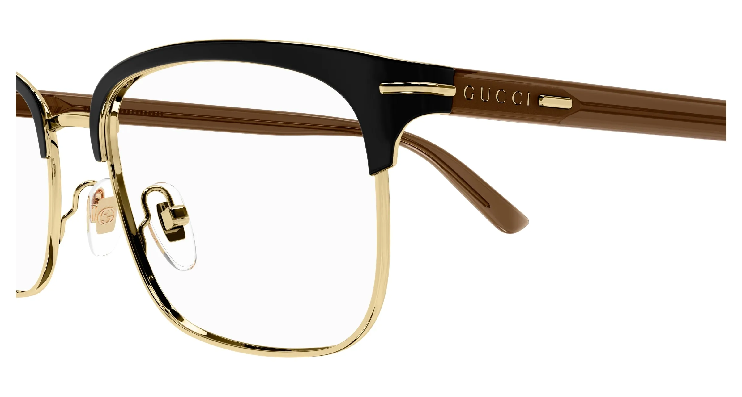 Gucci GG1448O 002 Montature da vista Metallo Oro Trasparente Squadrata - immagine 3