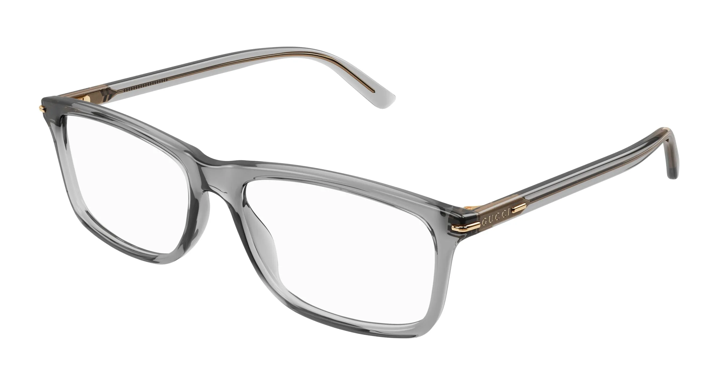 Gucci GG1447O 004 Montature da vista Acetato Grigio Trasparente Squadrata - immagine 1