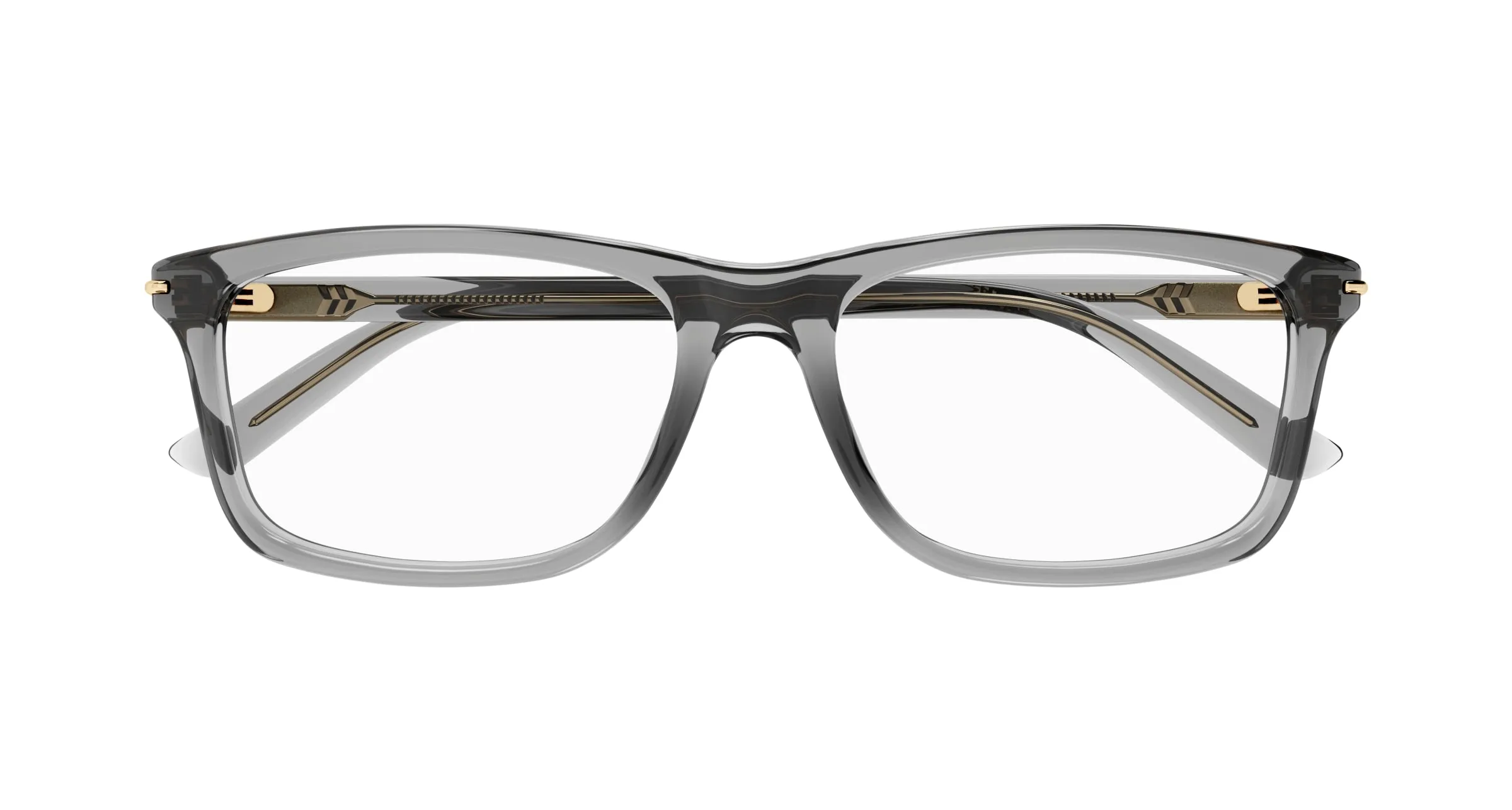 Gucci GG1447O 004 Montature da vista Acetato Grigio Trasparente Squadrata - immagine 2