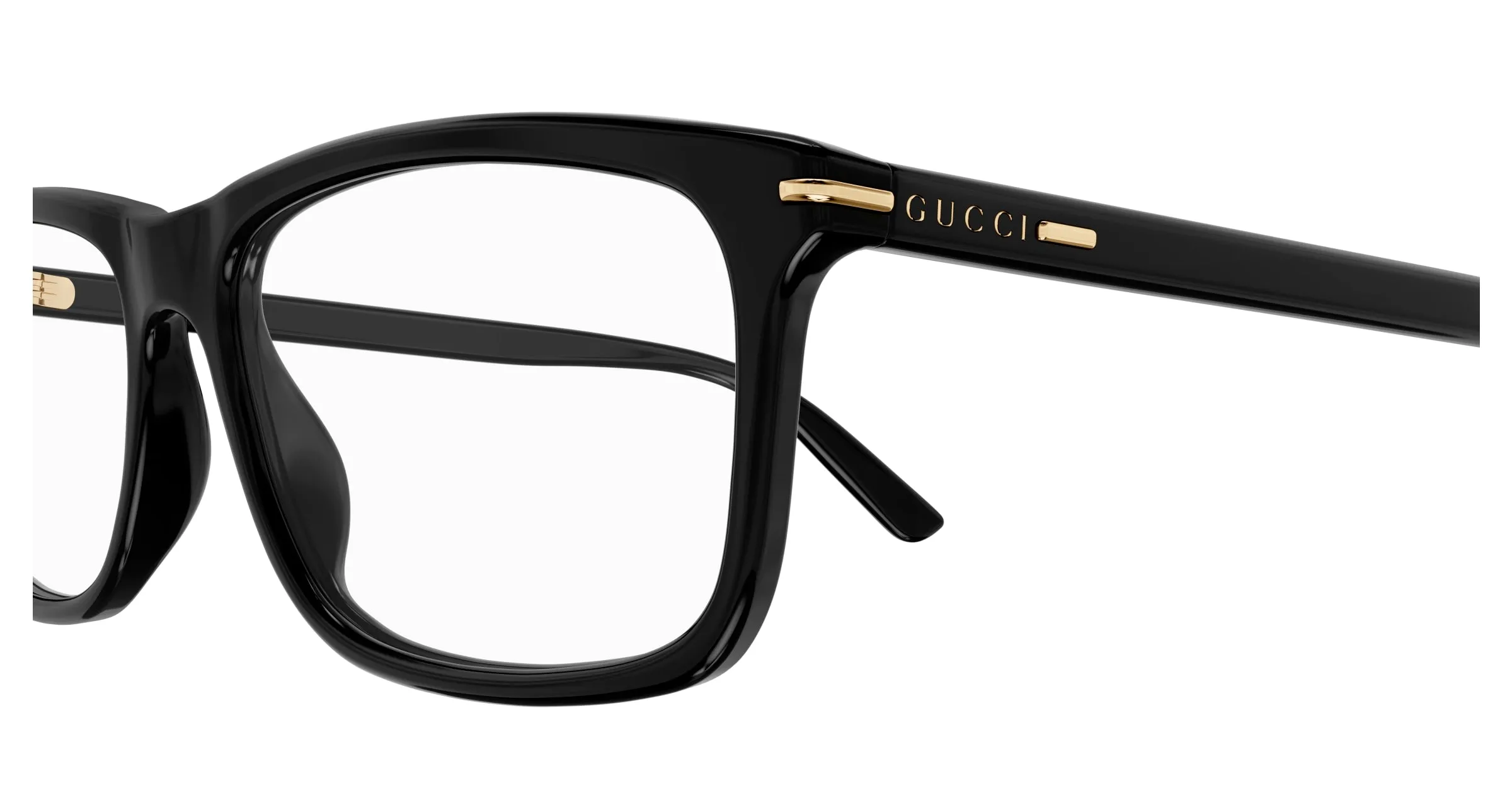 Gucci GG1447O 001 Montature da vista Acetato Nero Trasparente Squadrata - immagine 3