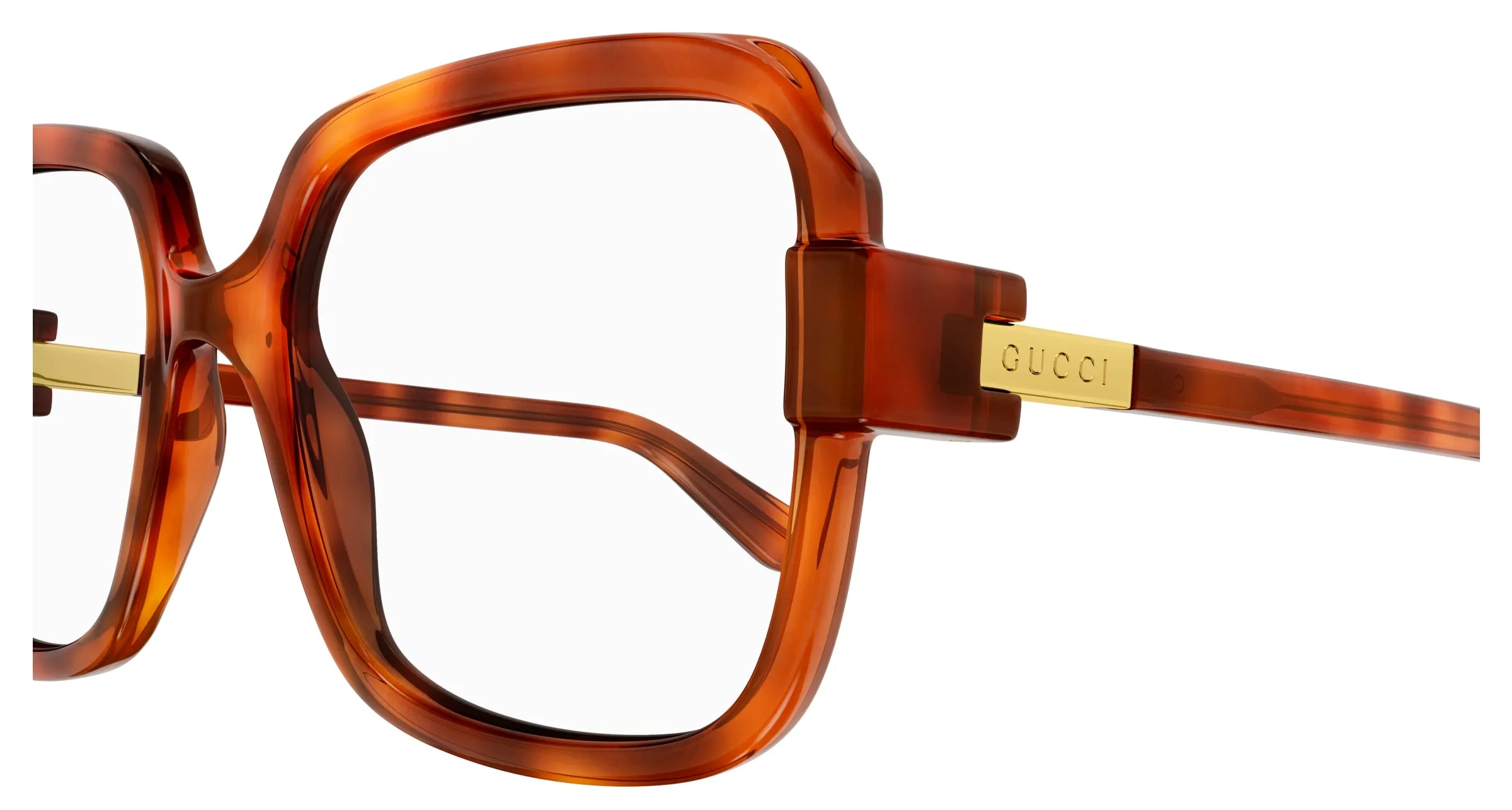 Gucci GG1433O 002 Montature da vista Iniettato Havana Trasparente Squadrata - immagine 3