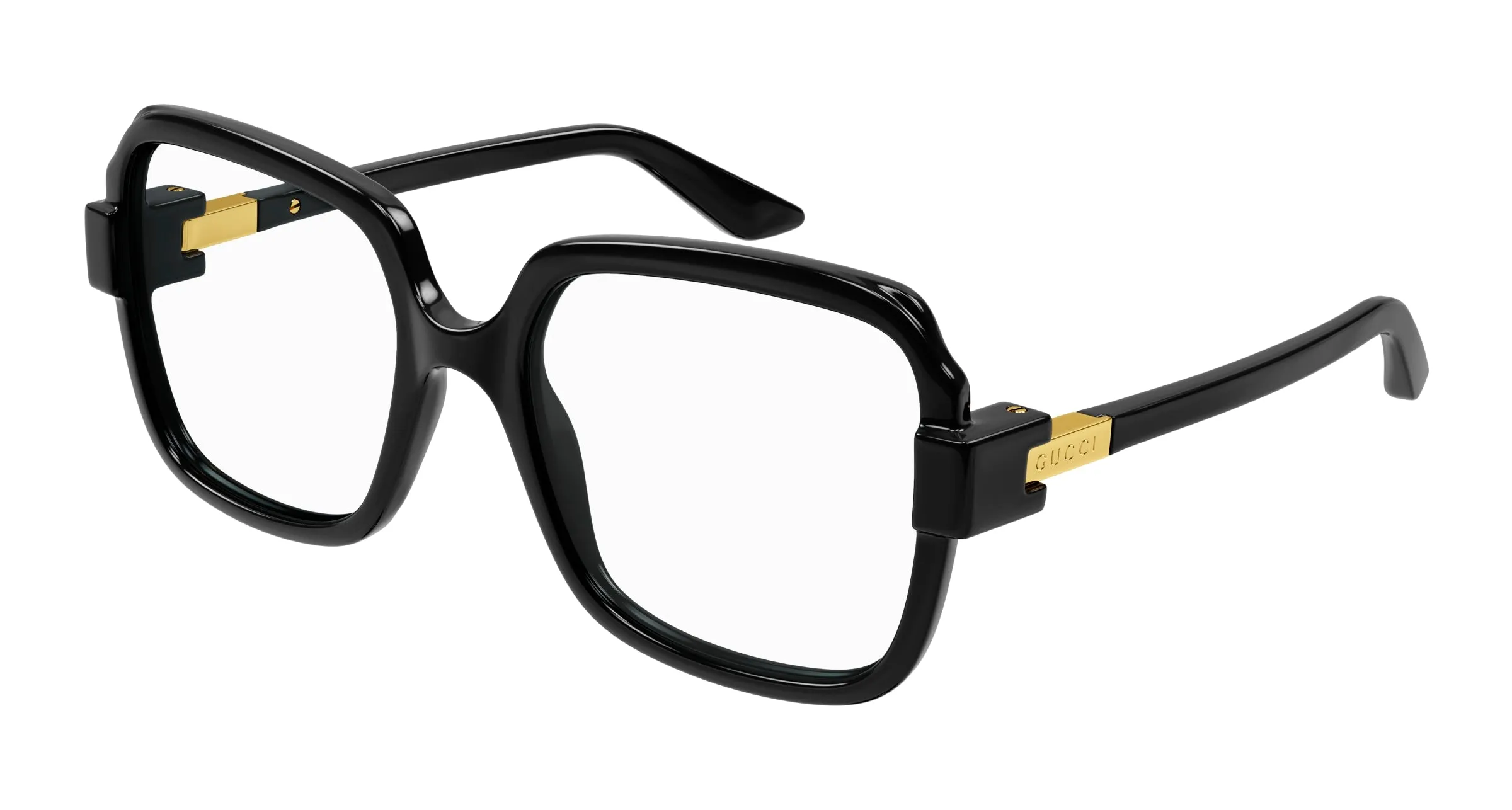 Gucci GG1433O 001 Montature da vista Iniettato Nero Trasparente Squadrata - immagine 1