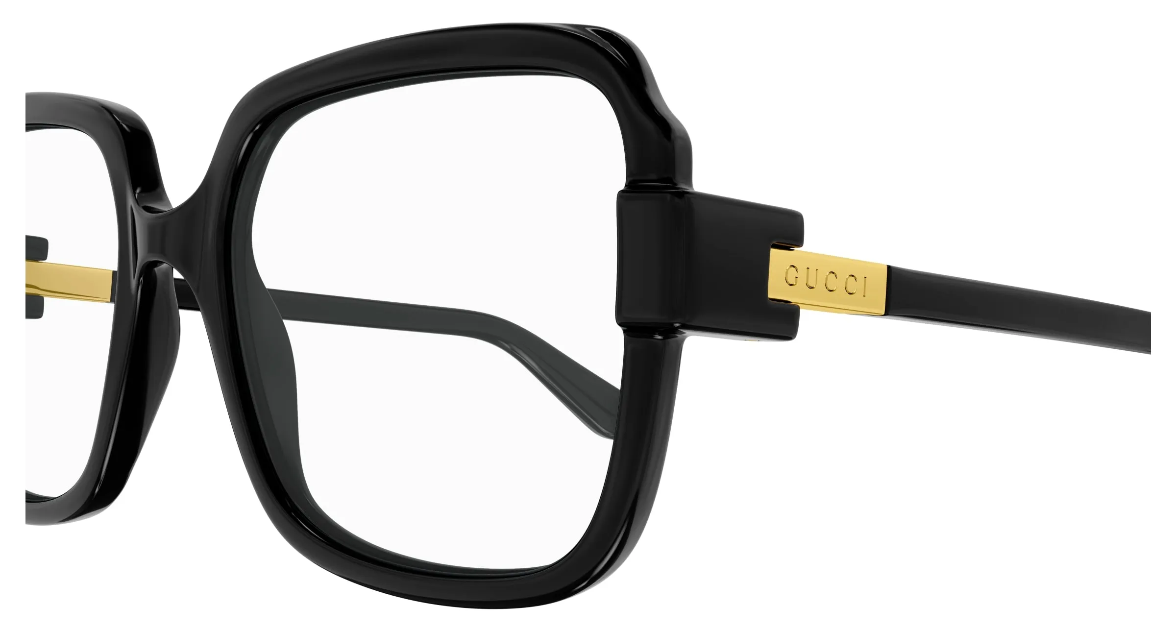 Gucci GG1433O 001 Montature da vista Iniettato Nero Trasparente Squadrata - immagine 3